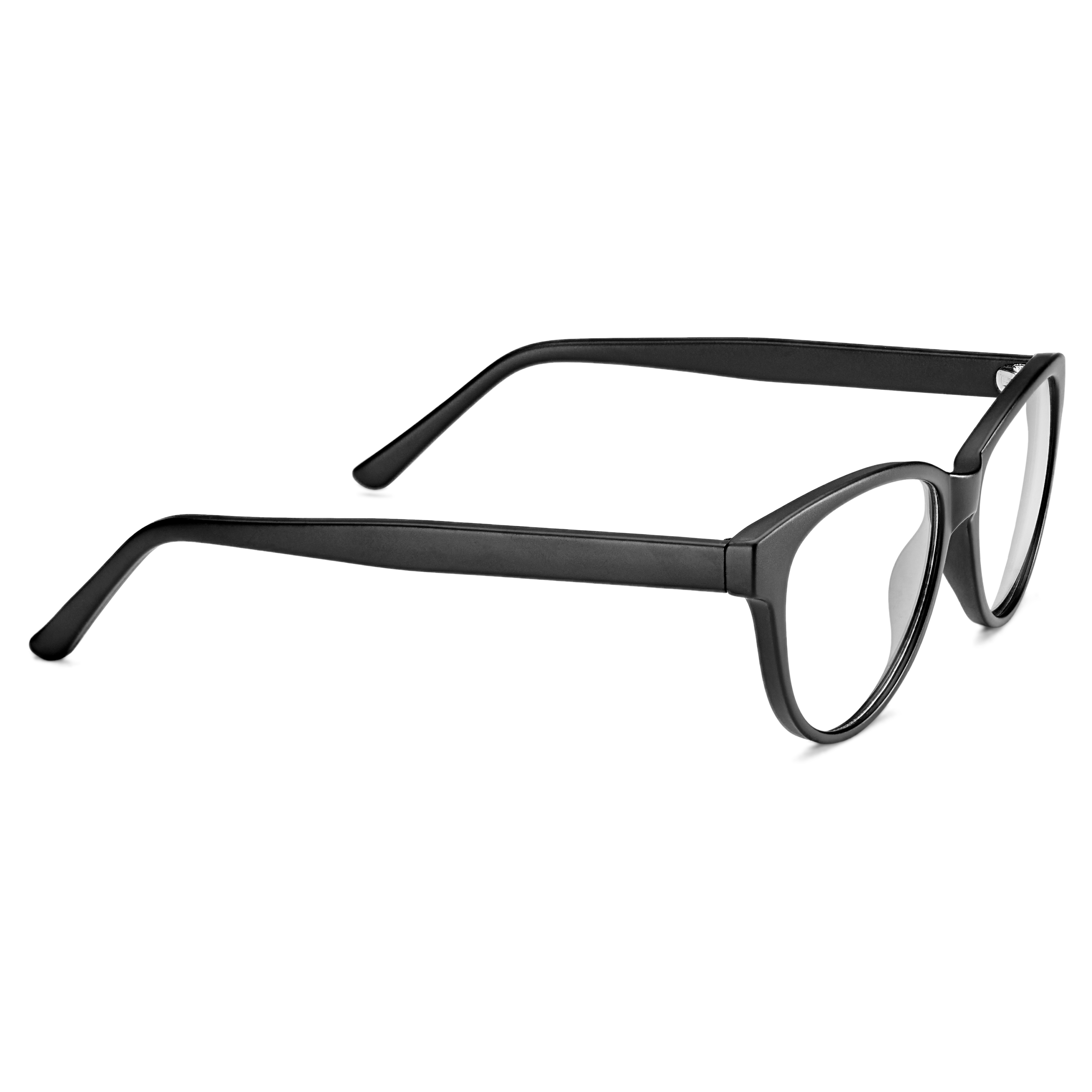 Zaoblené matné černé brýle - 3