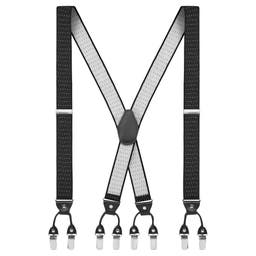 Vexel | Bred prikkete grå Clip-On X-rygg bukseseler