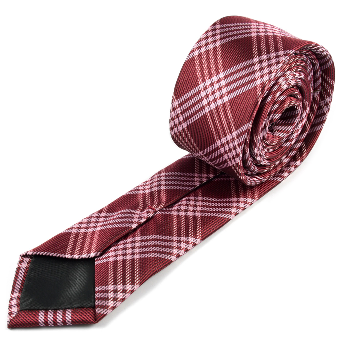 Cravate rouge à carreaux - 3