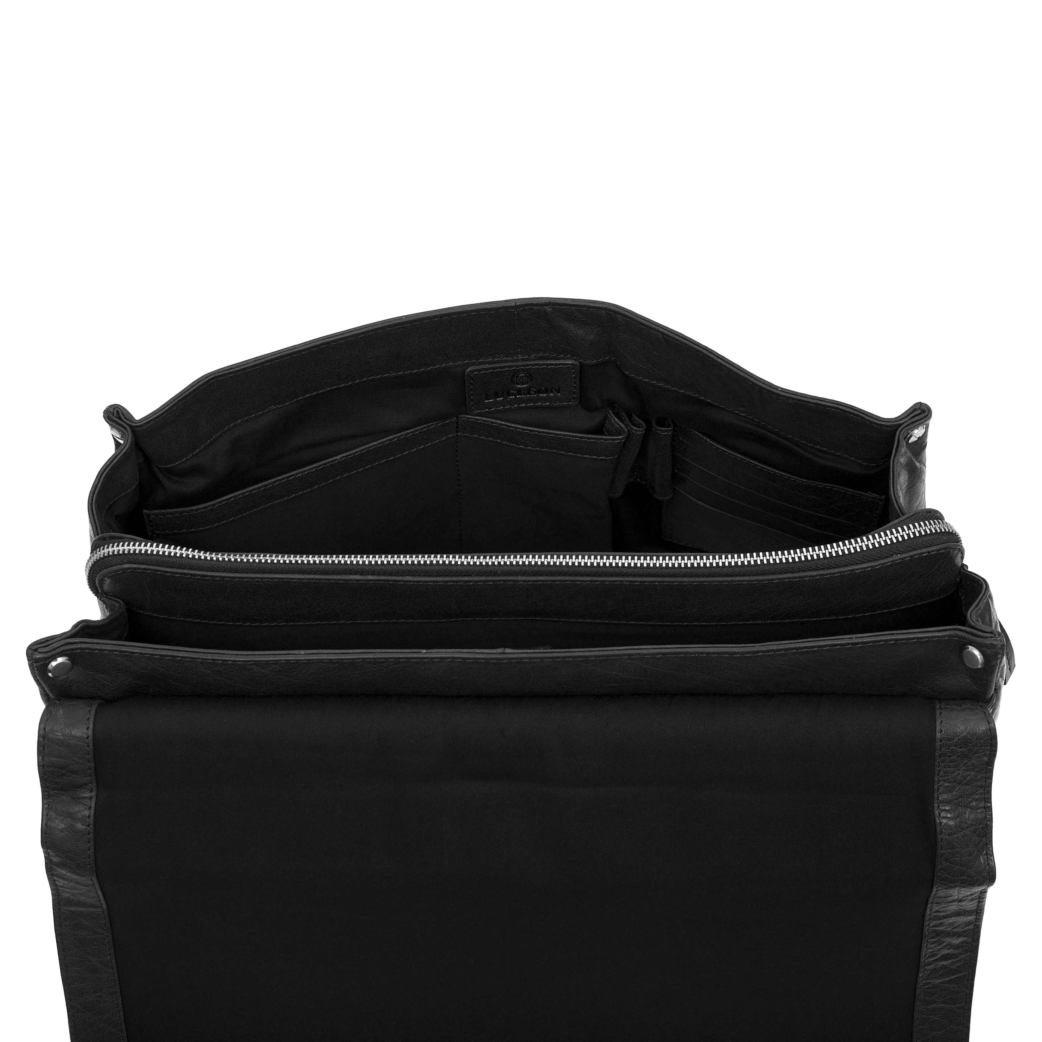 Montreal Luxury Leather Black Satchel Bag - 9