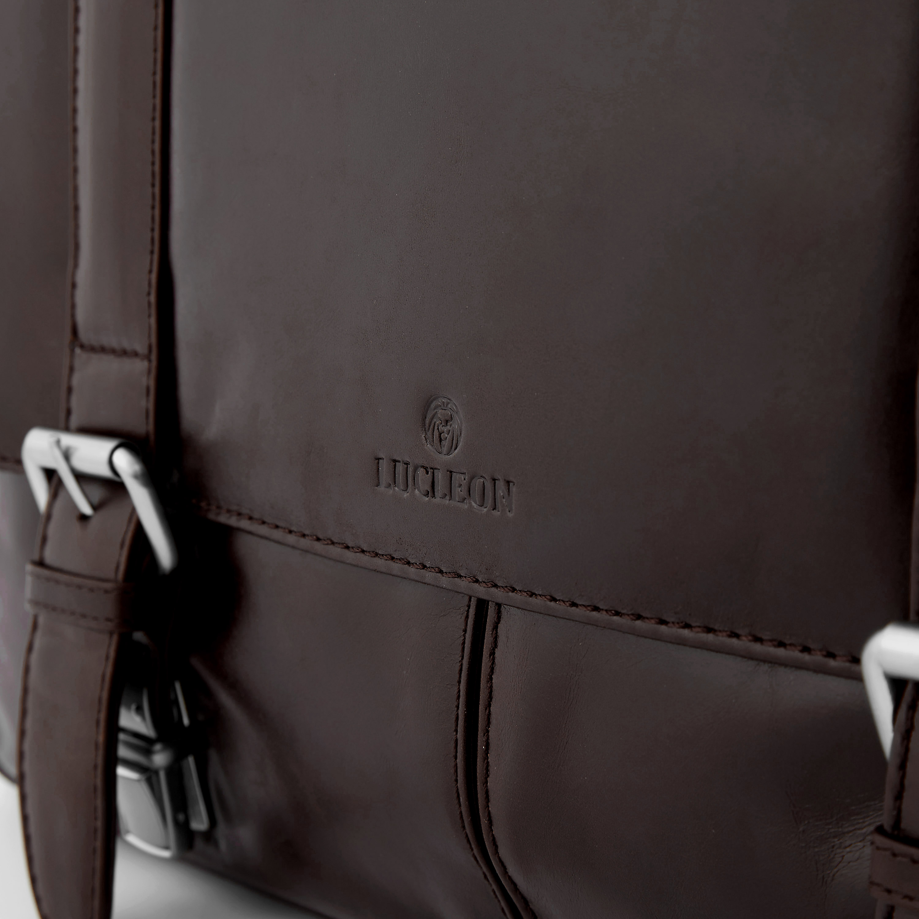 Sac bandoulière en cuir marron foncé classique Jasper  - 8