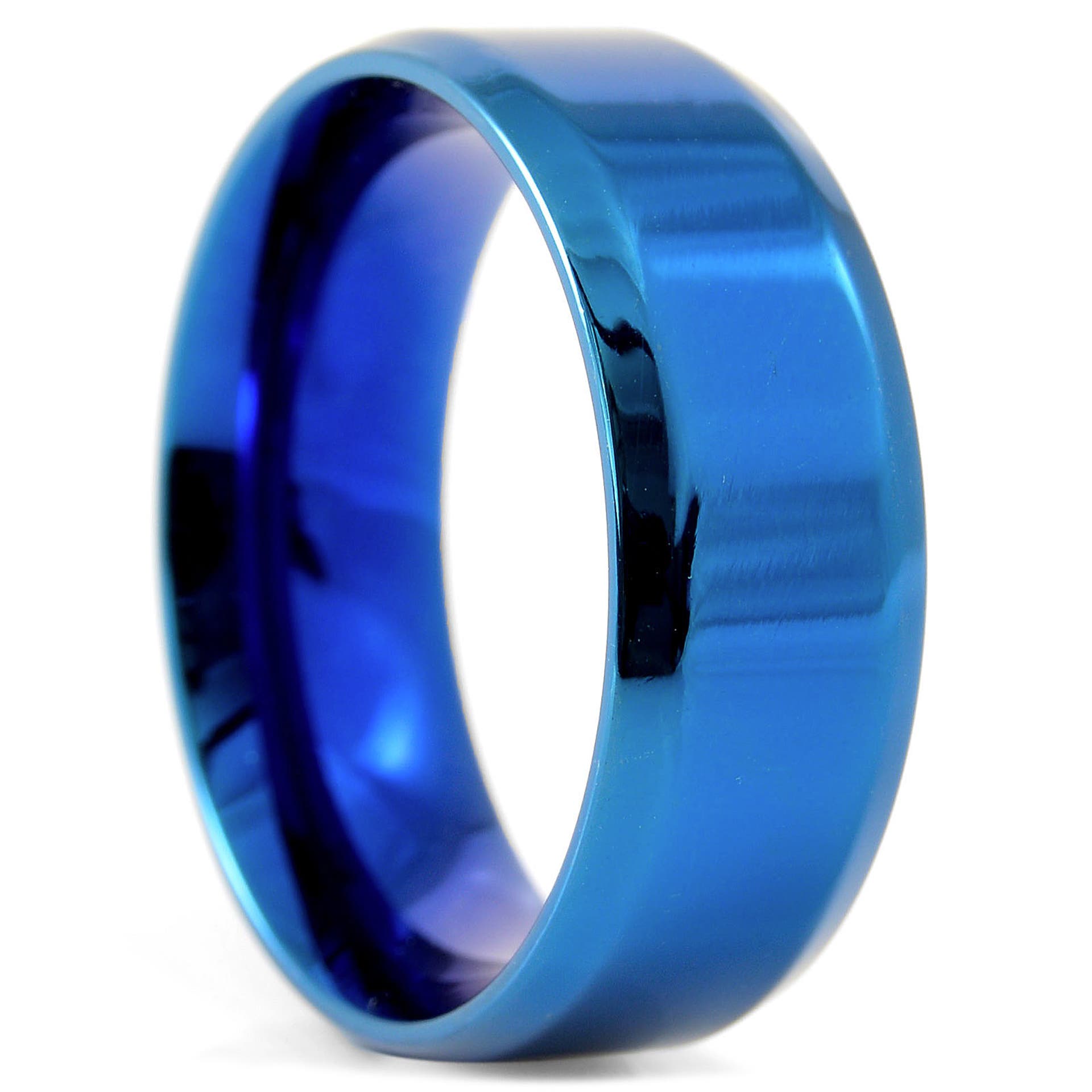 Blue Blank Angular Stainless Steel Ring | In stock! | Fort Tempus