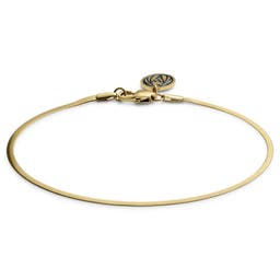 Essentials | 2 mm Gold-Tone Herringbone Chain Bracelet
