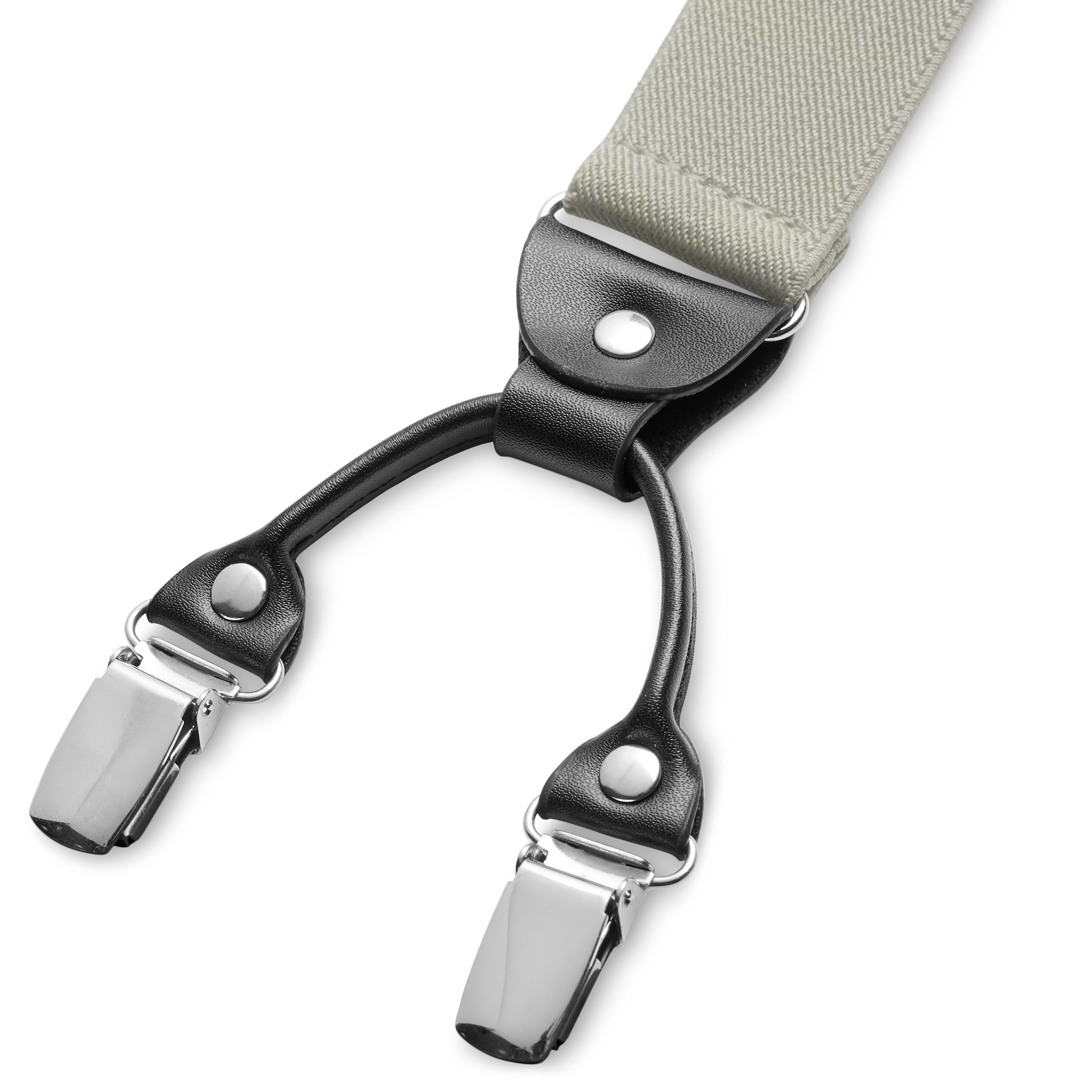 Bretelles larges à pinces gris clair - 3