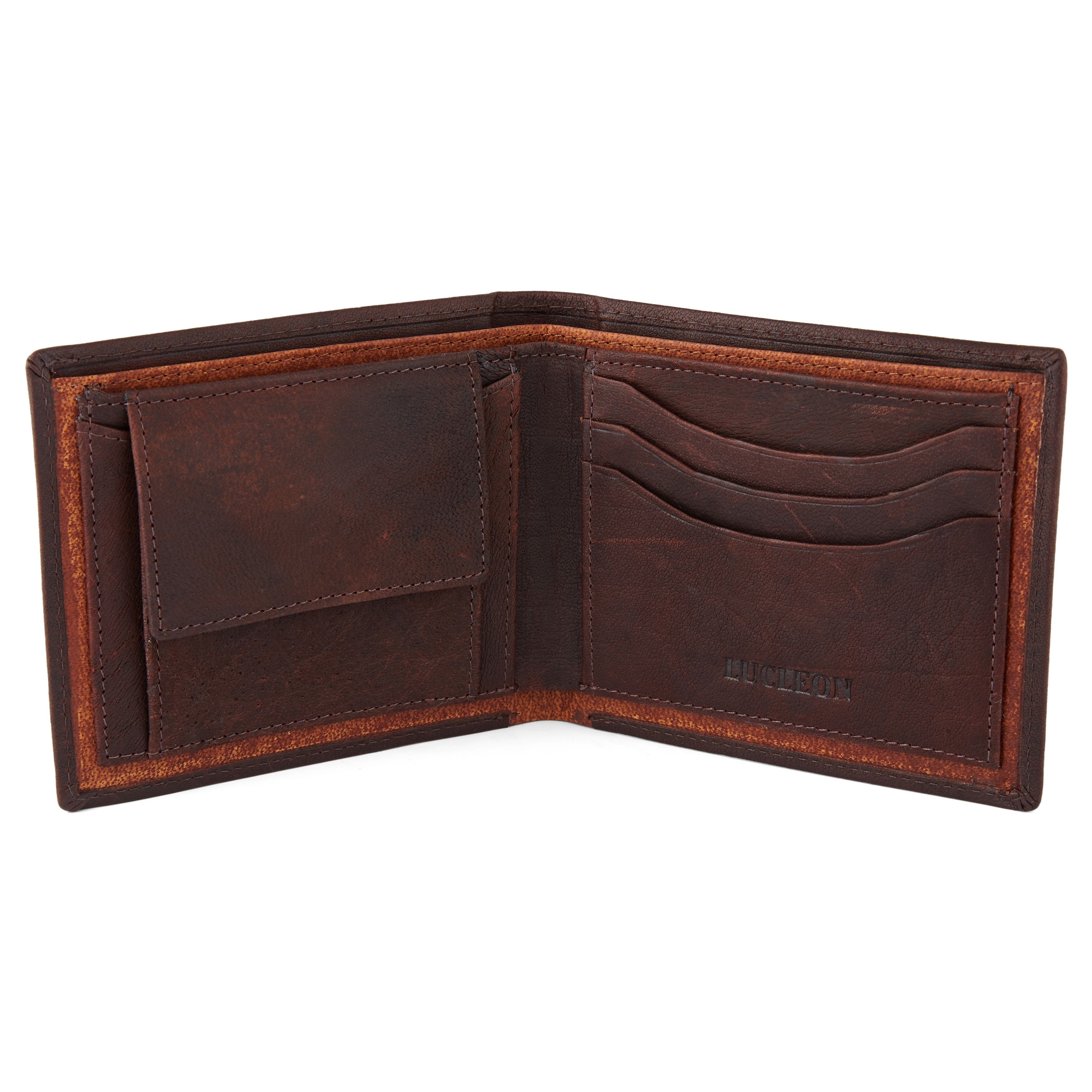 Καφέ Δερμάτινο Πορτοφόλι Oxford Classic Brown & Tan - 6