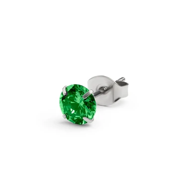 Aura | 6 mm titan mørkegrønn zirkonia-stiftøredobb Aura | 6 mm titan mørkegrønn zirkonia-stiftøredobb