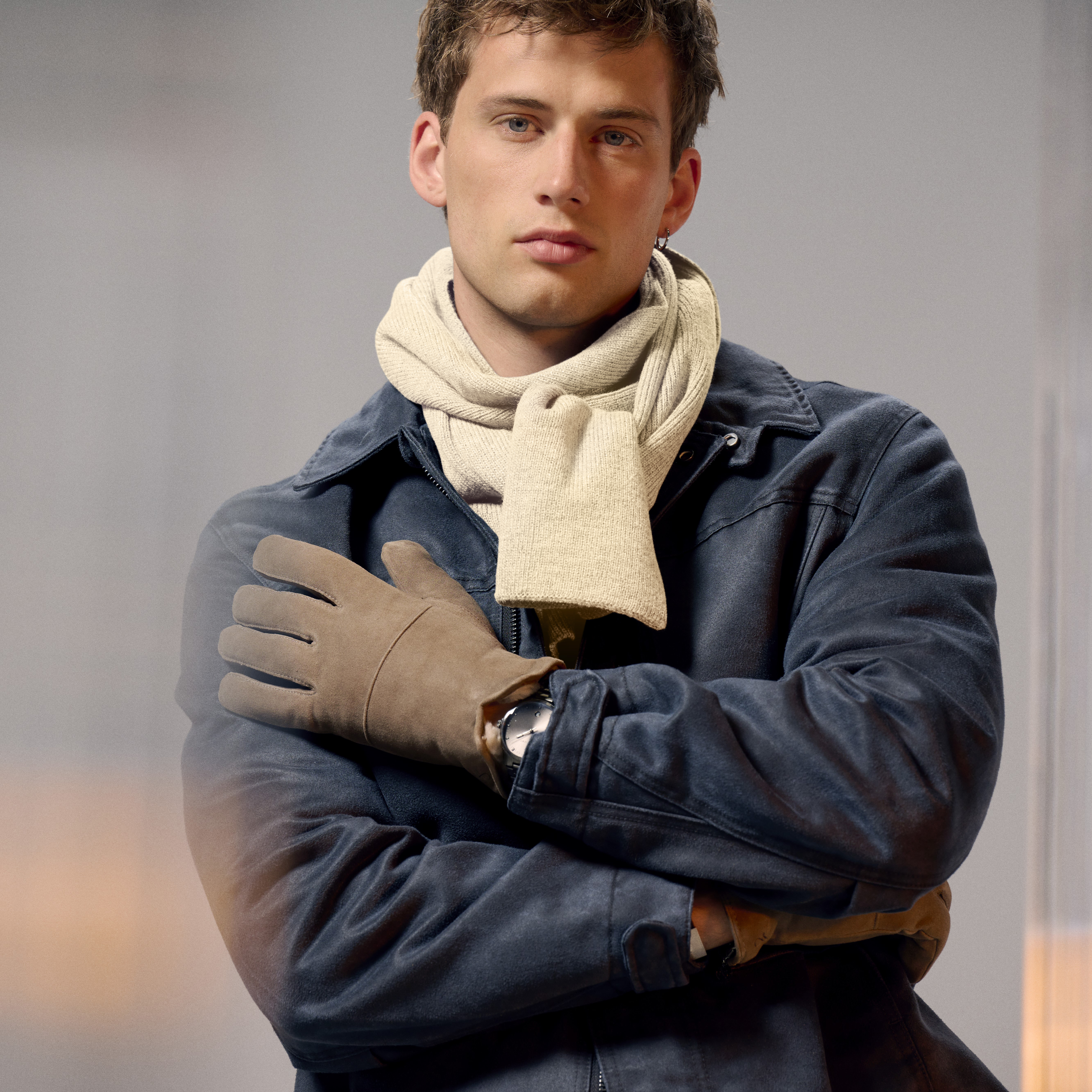 Baltic | オフホワイト ファインニット アクリルスカーフ - 3