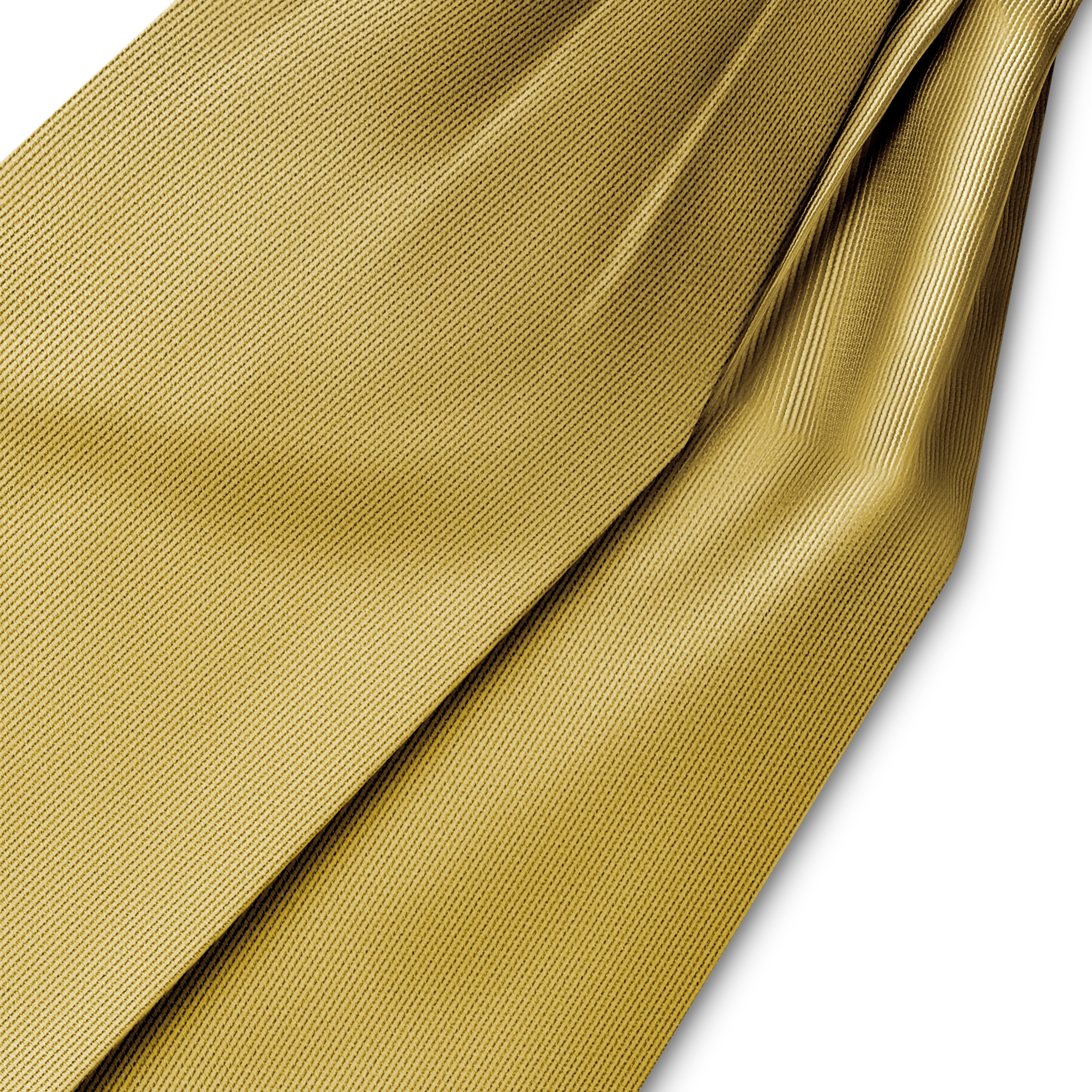 Cravate Ascot en tissu gros-grain jaune moutarde - 2