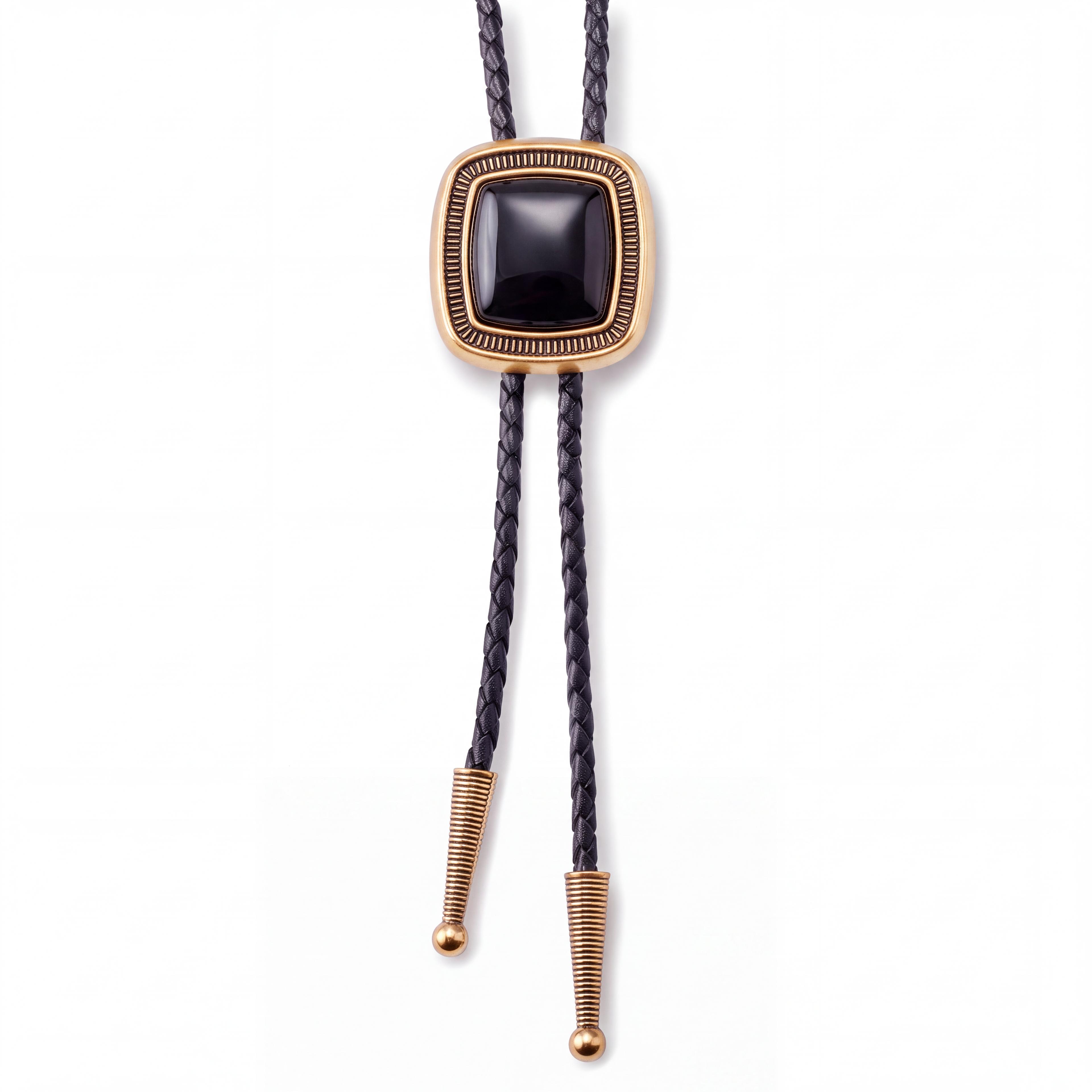 The Intro | Black Natural Stone Western Bolo Tie The Intro | Black Natural Stone Western Bolo Tie