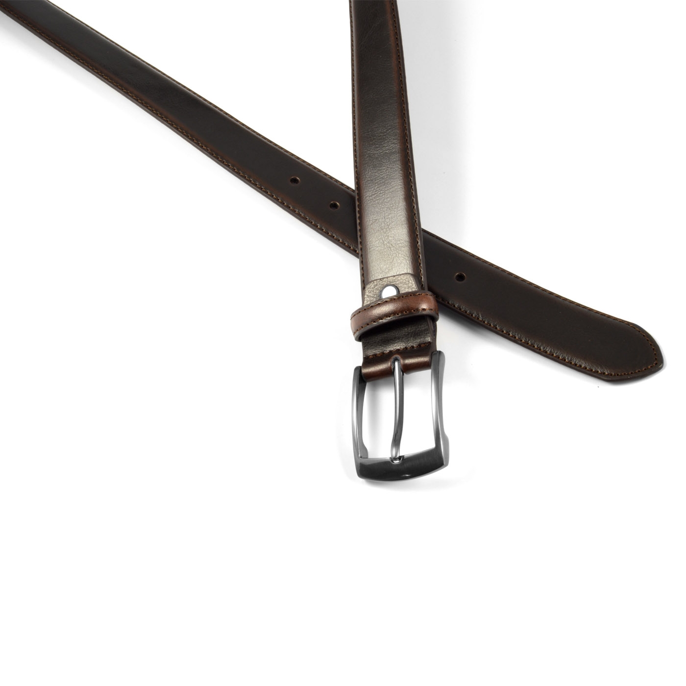 Schlichter dunkelbrauner Ledergürtel - 2