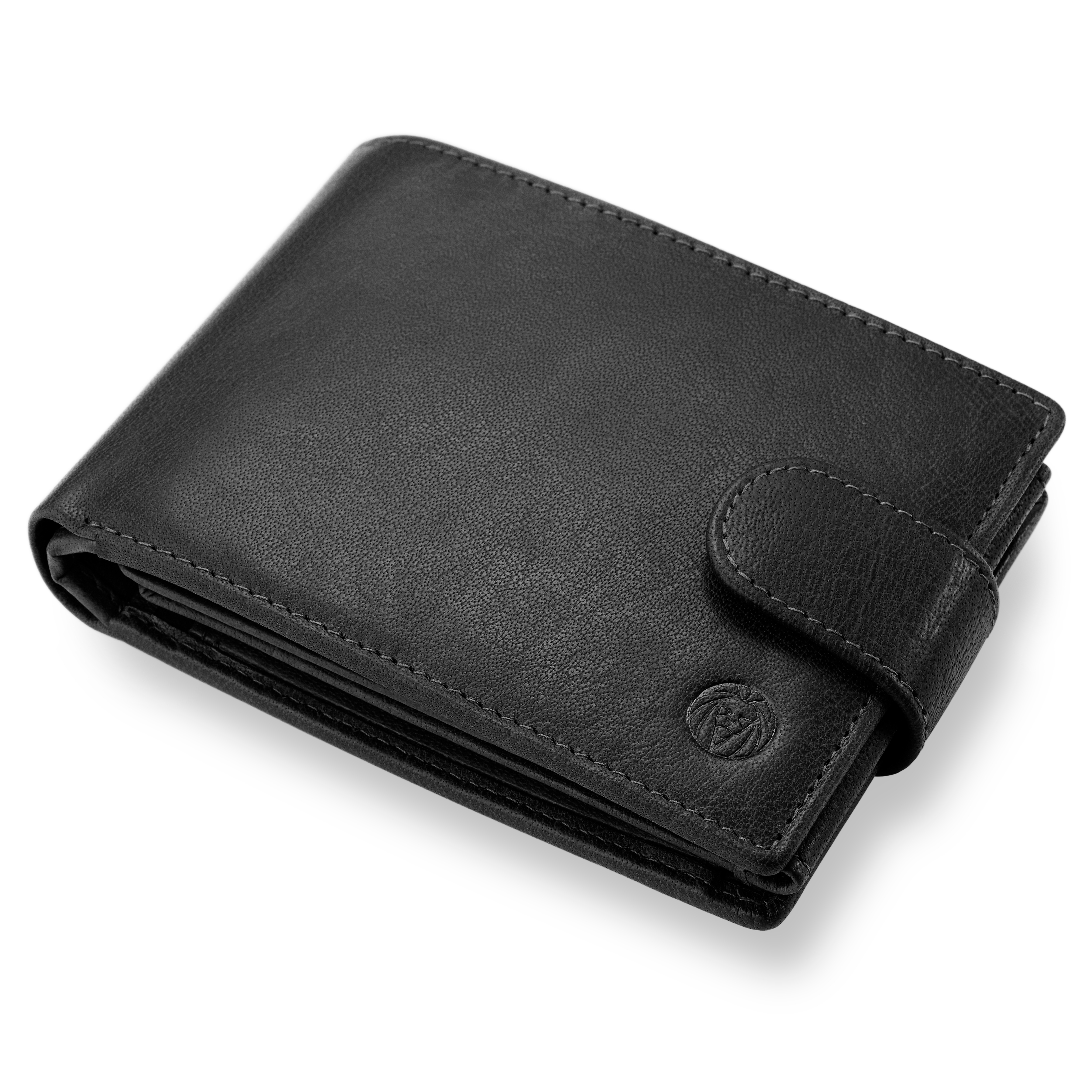 Čierna peňaženka s RFID blokovaním z byvolej kože - 8