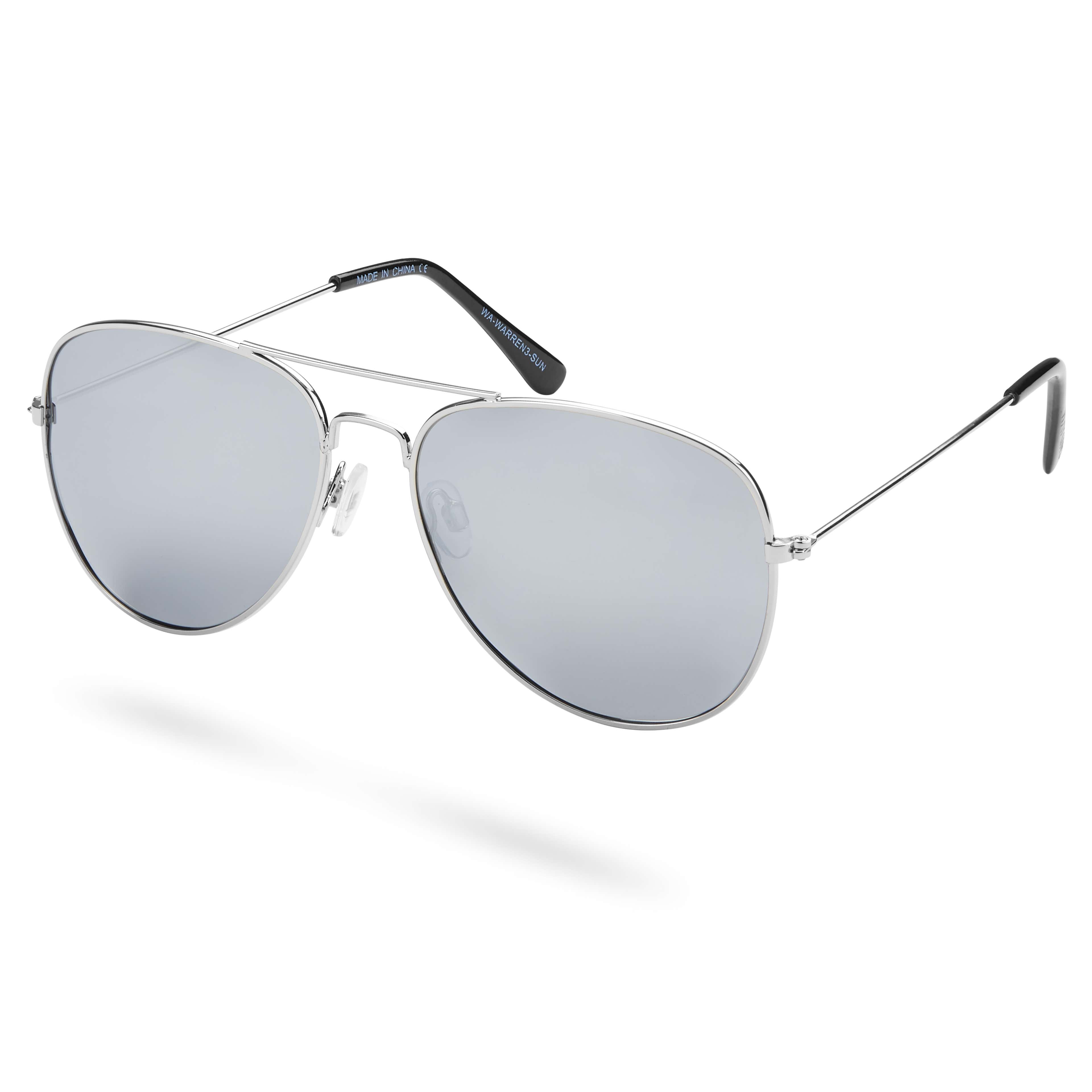 Warren Silver-Tone Aviator Sunglasses - 1 - primary thumbnail small_image gallery