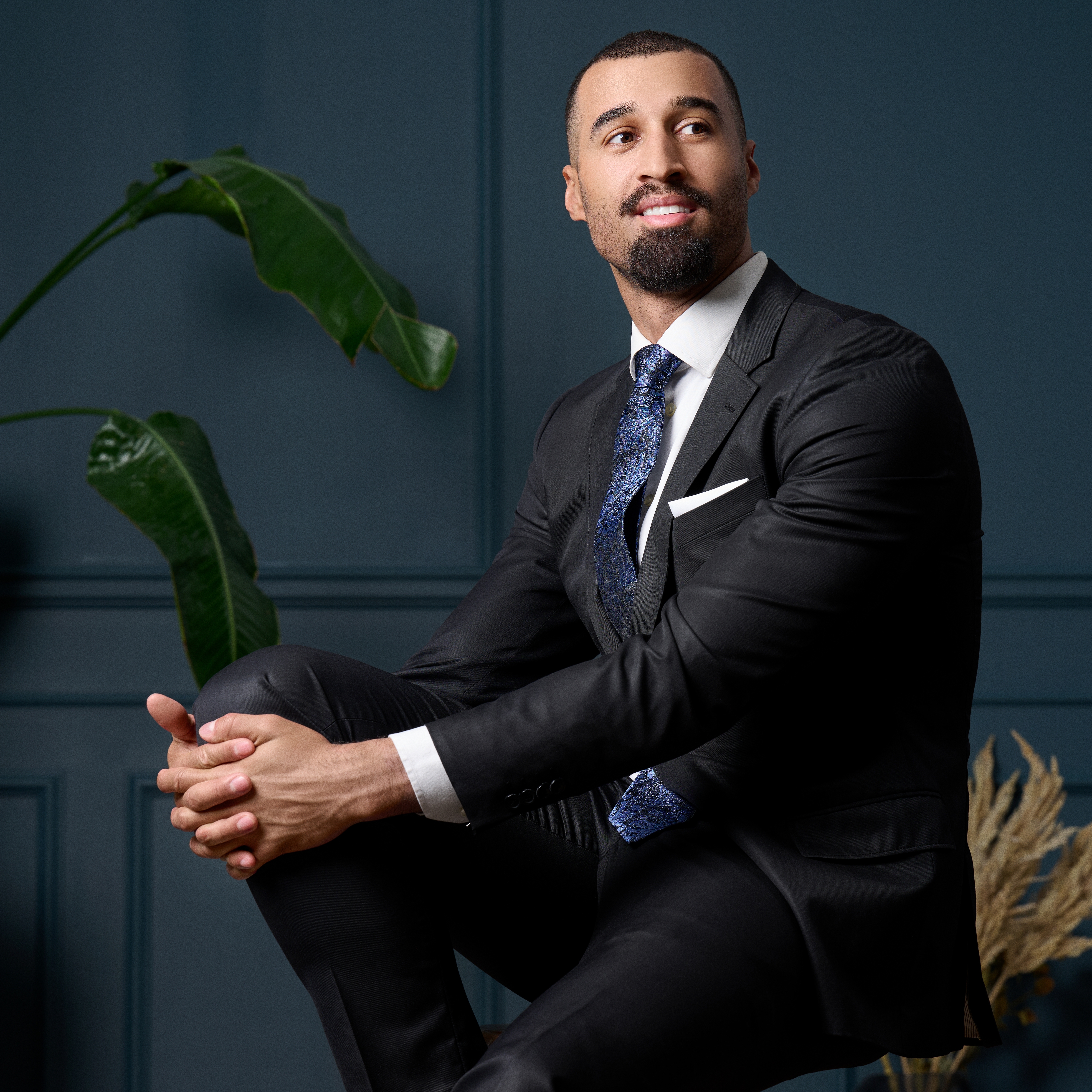 Marineblaue und hellblaue Seidenkrawatte mit Paisley-Muster | 8 cm - 4