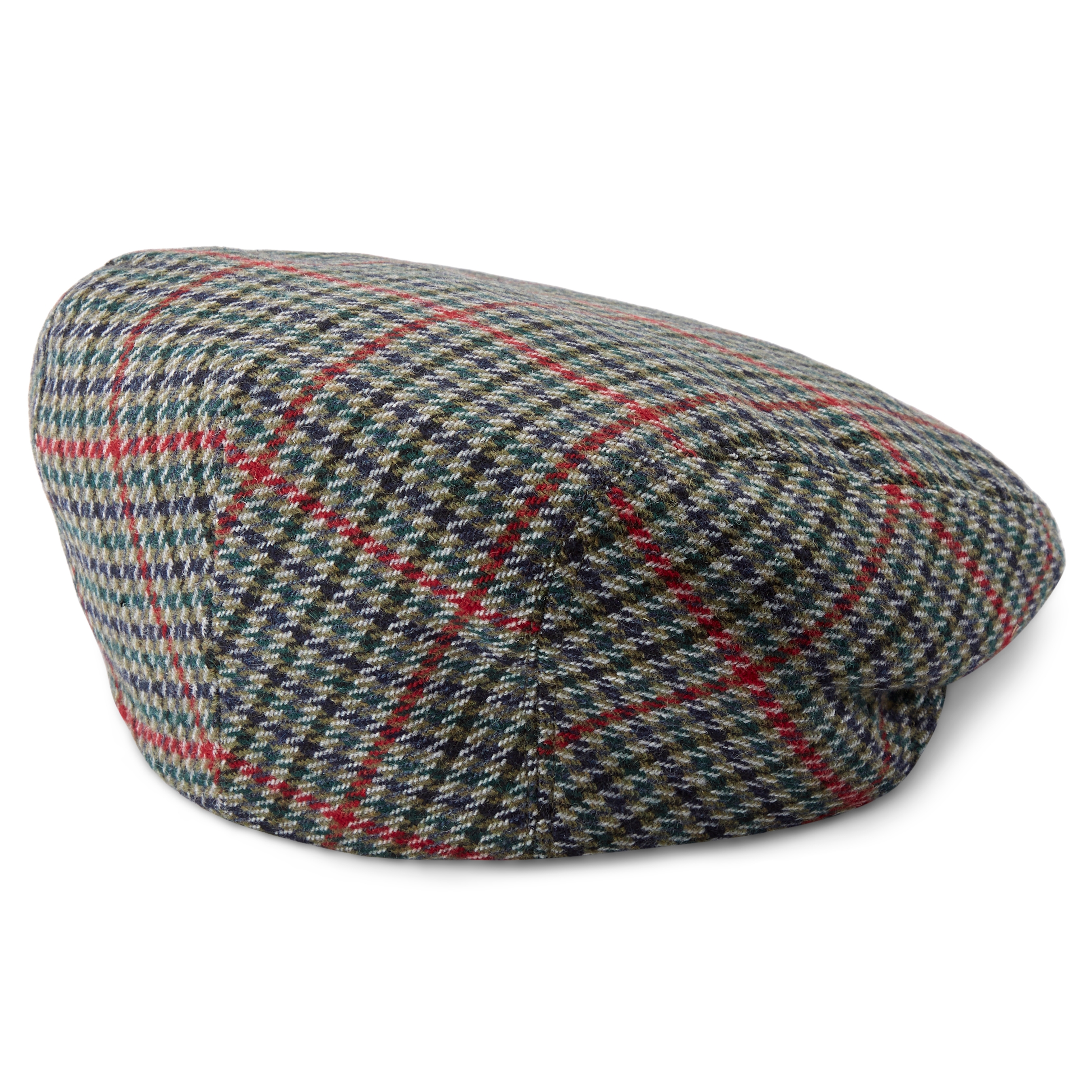 Casquette plate Fido Boston verte à motif pied de poule  - 5