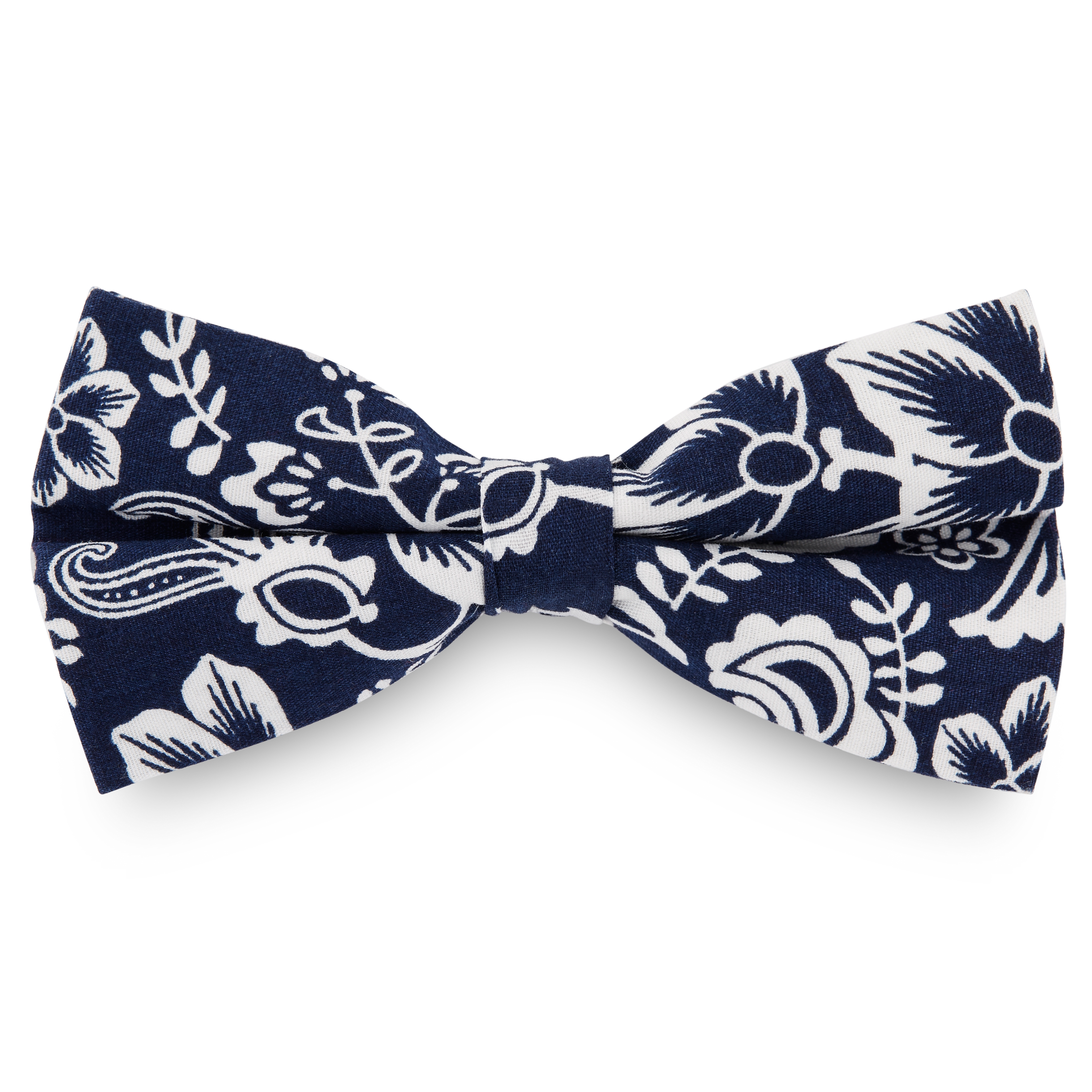 Blå & Vit Blomstermönstrad Retrofluga - 1