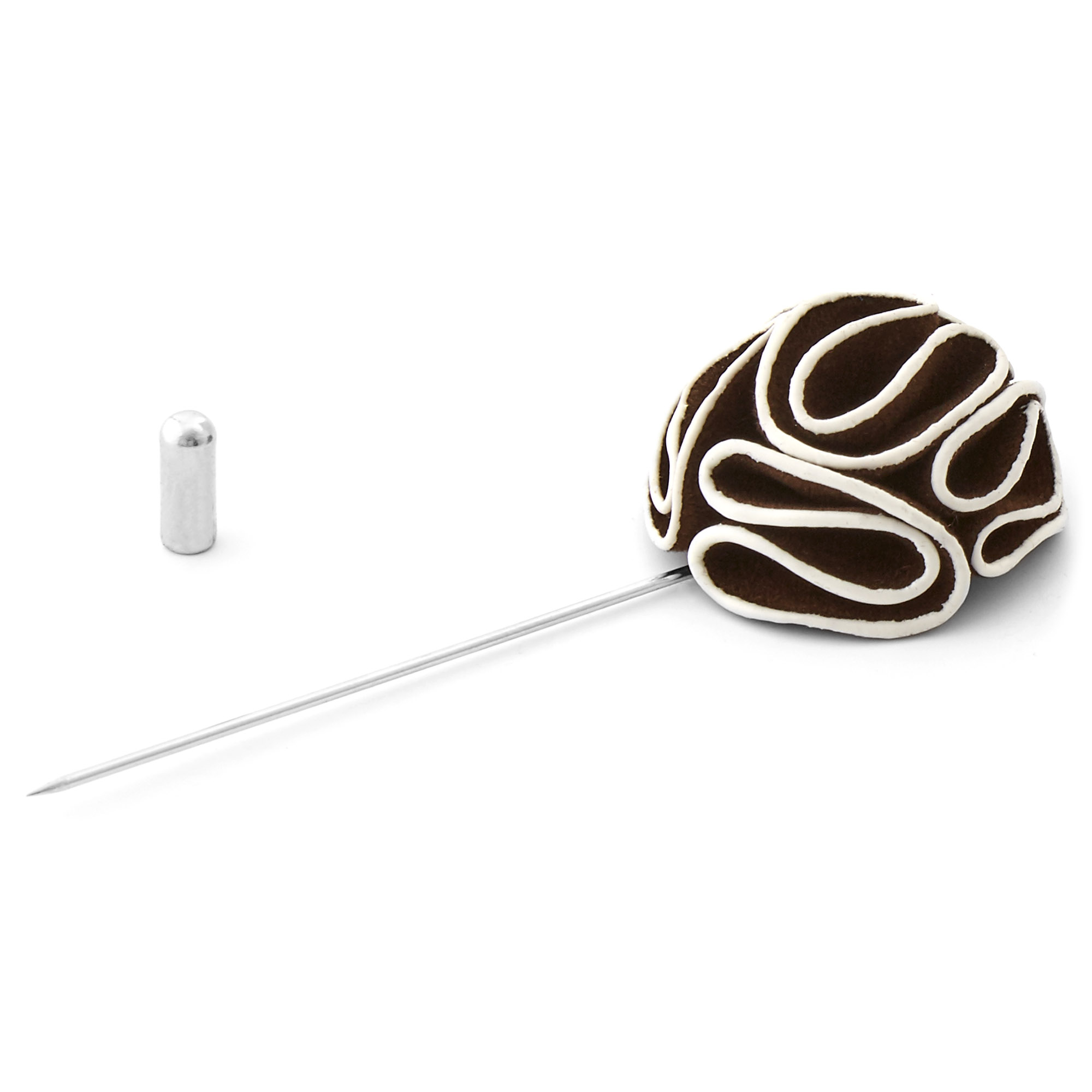 Flor de solapa camelia marrón oscuro - 2