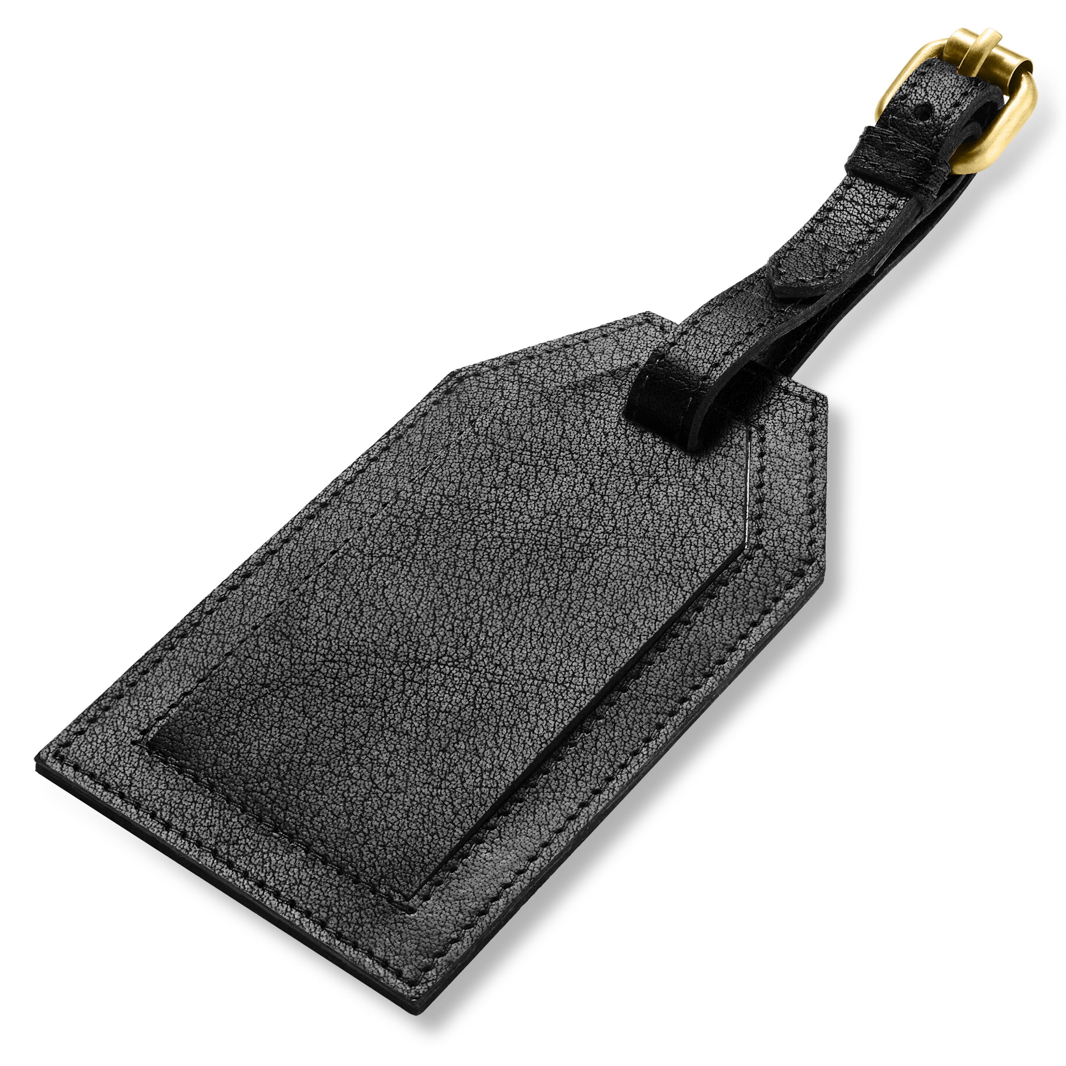 Luggage Tag | Black Full-Grain Buffalo Leather - 2