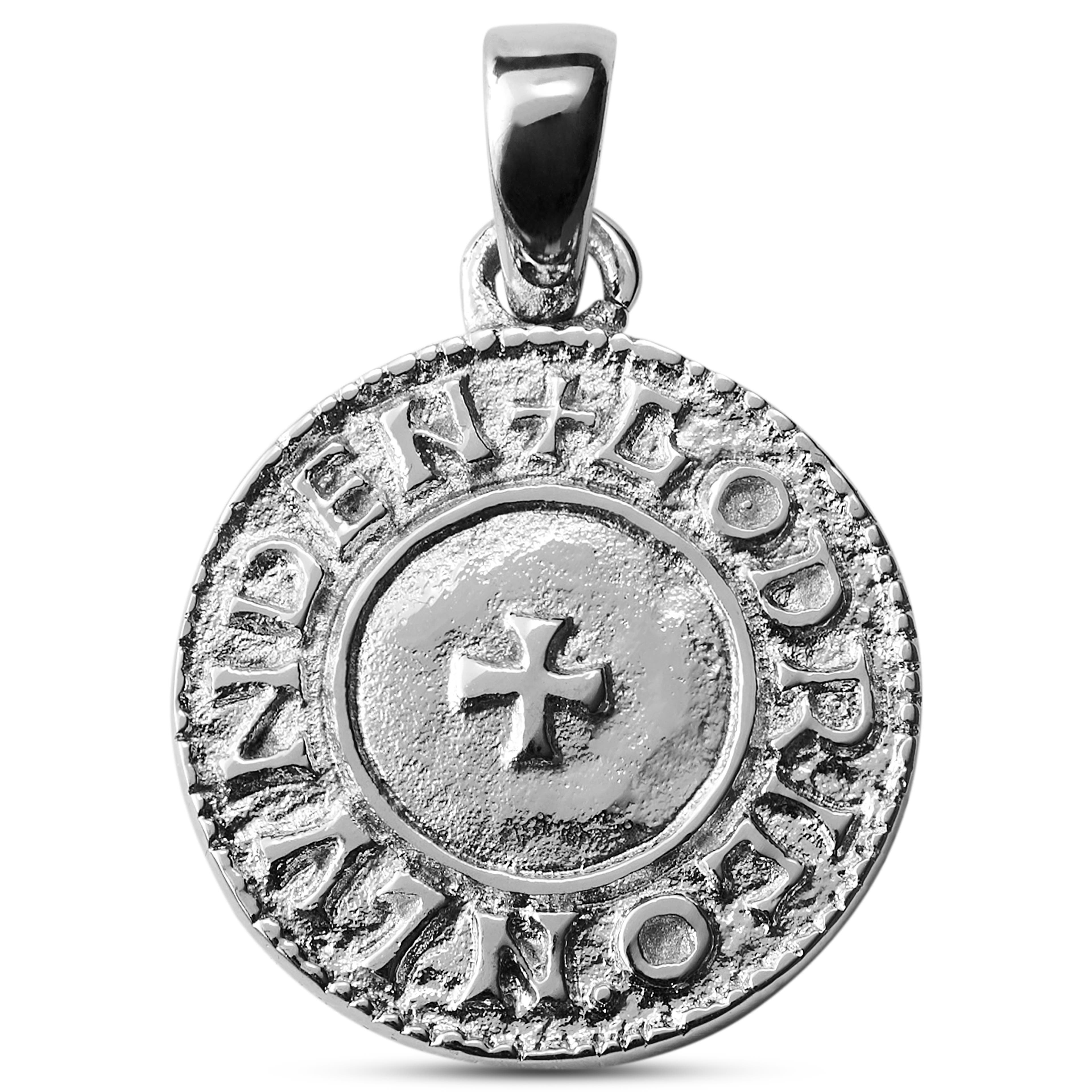 Wisiorek ze srebrzystą monetą wikingów Les Makt