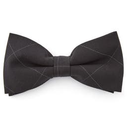 Black Checkered Pre-Tied Bow Tie