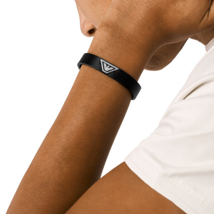 Kožený remienkový náramok Emporio Armani Eagle Logo - 3