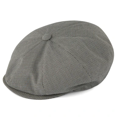 Spicchi Gray Houndstooth Newsboy Cap Spicchi Gray Houndstooth Newsboy Cap
