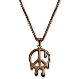 Fahrenheit | Copper-Tone Stainless Steel Melting Peace Box Chain Necklace