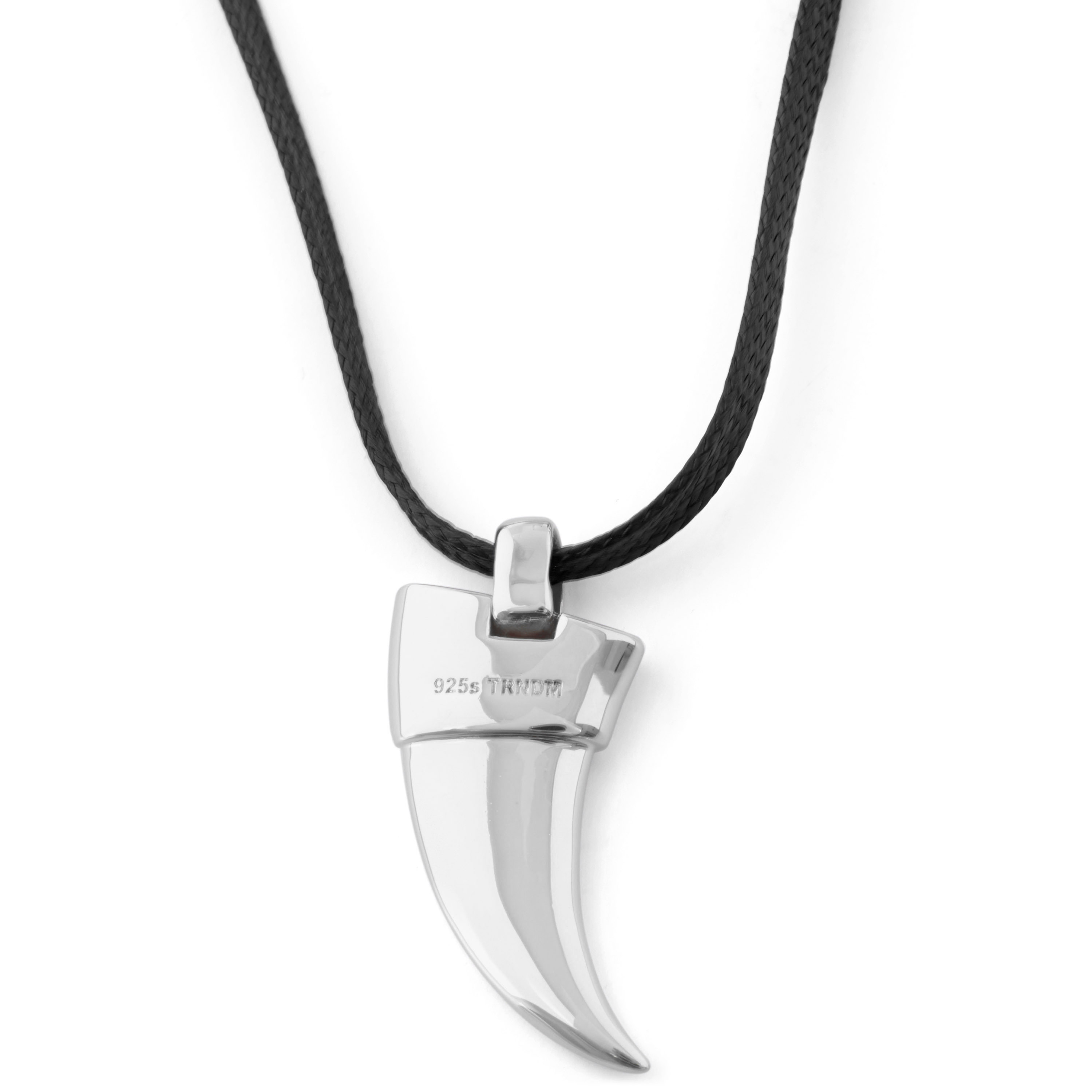 925s Silver Tiger Tooth Necklace - 3