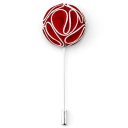 Cherry Red Camellia Lapel Pin