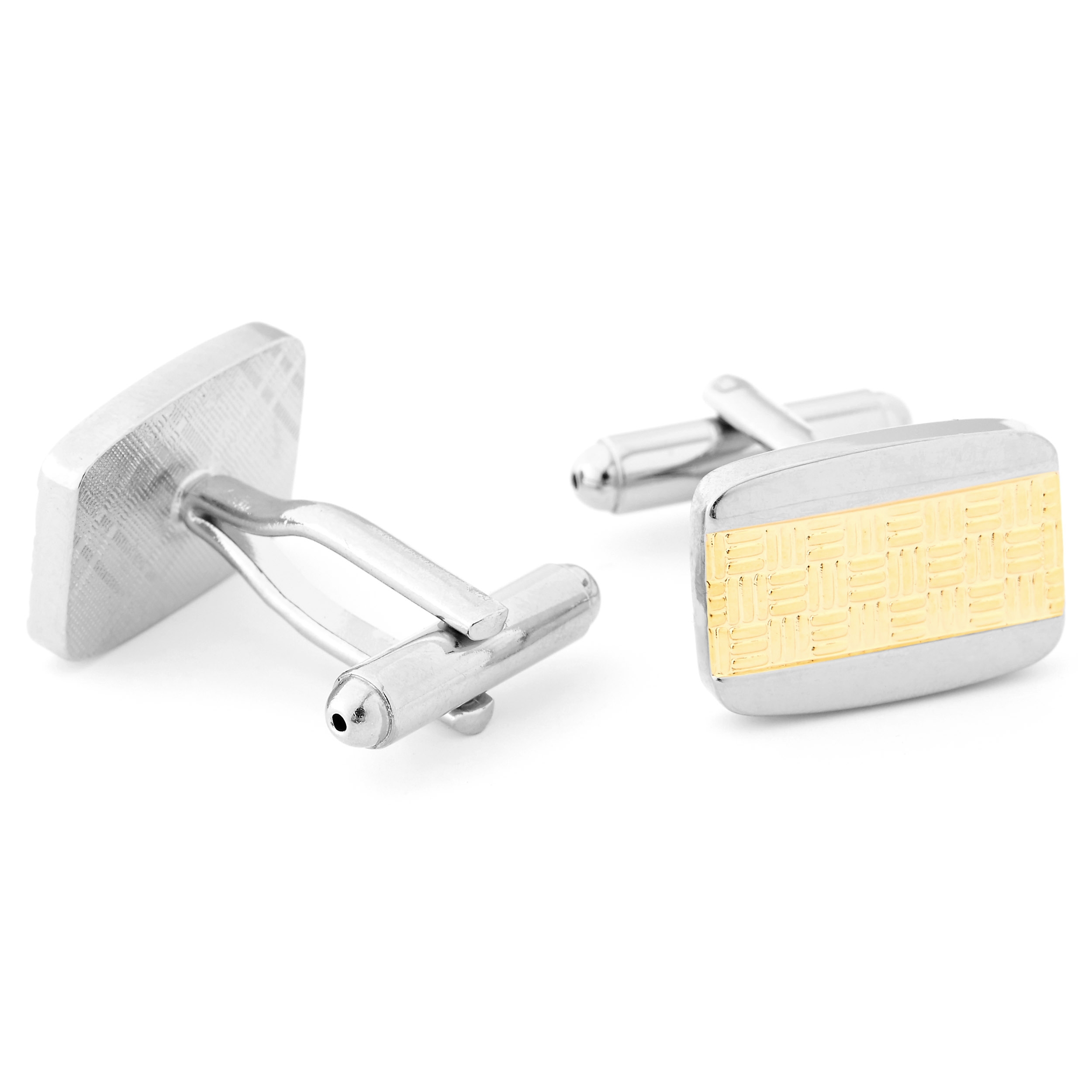 Silberne Manschettenknöpfe mit goldener Verkleidung - 2