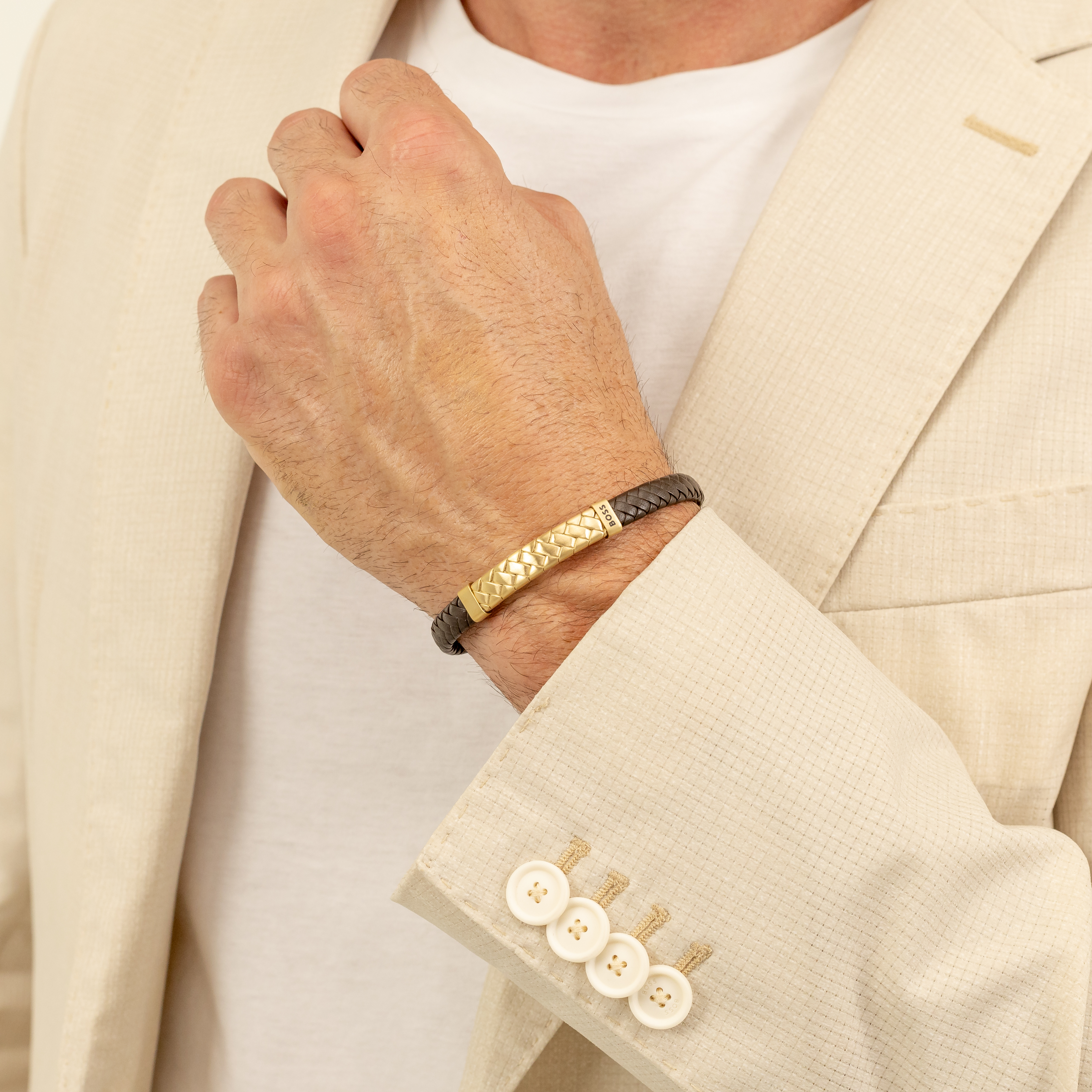 Tailored Brown & Gold-tone BOSS Bracelet - 3