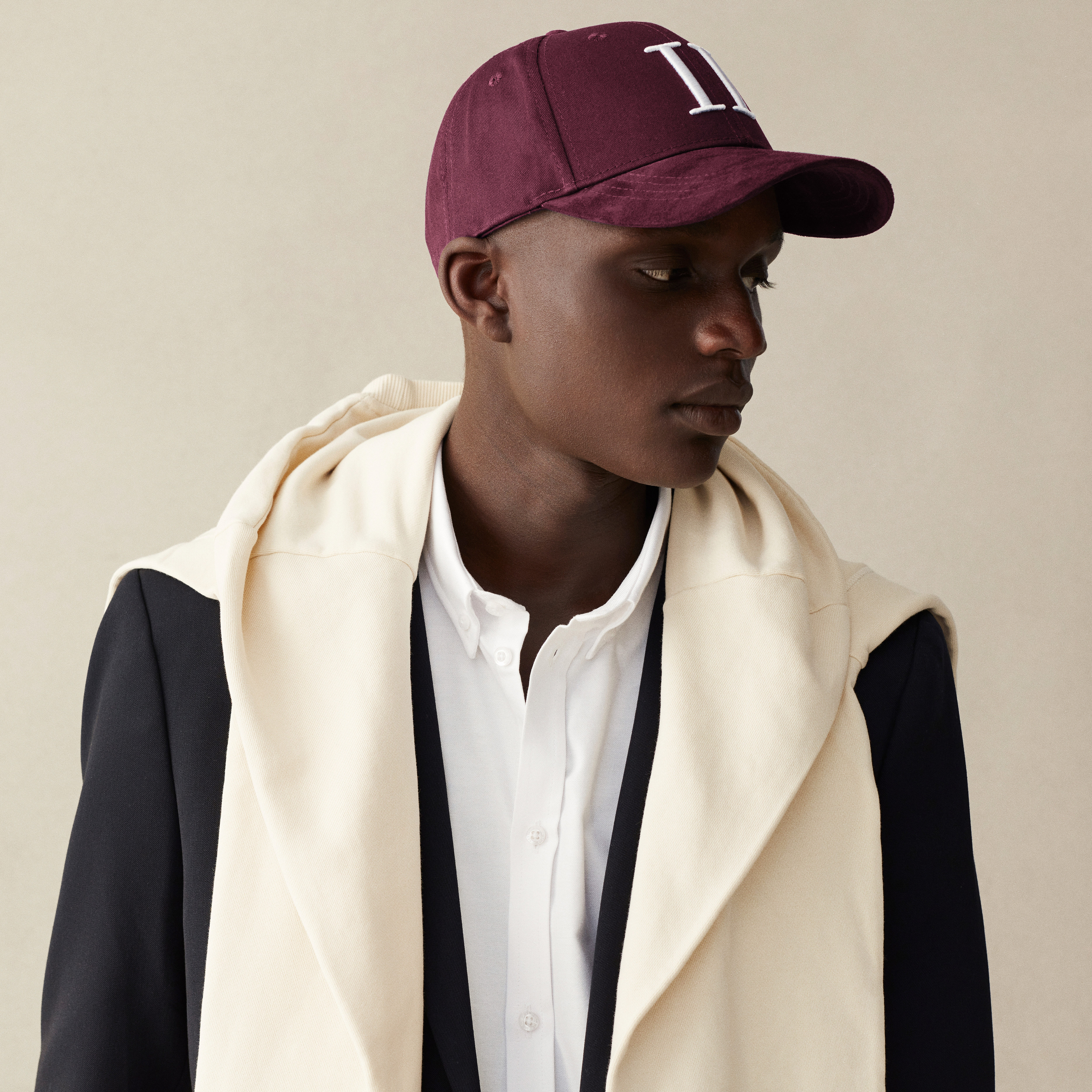 Les Deux | Gorra de béisbol en rojo oscuro Suede II - 3