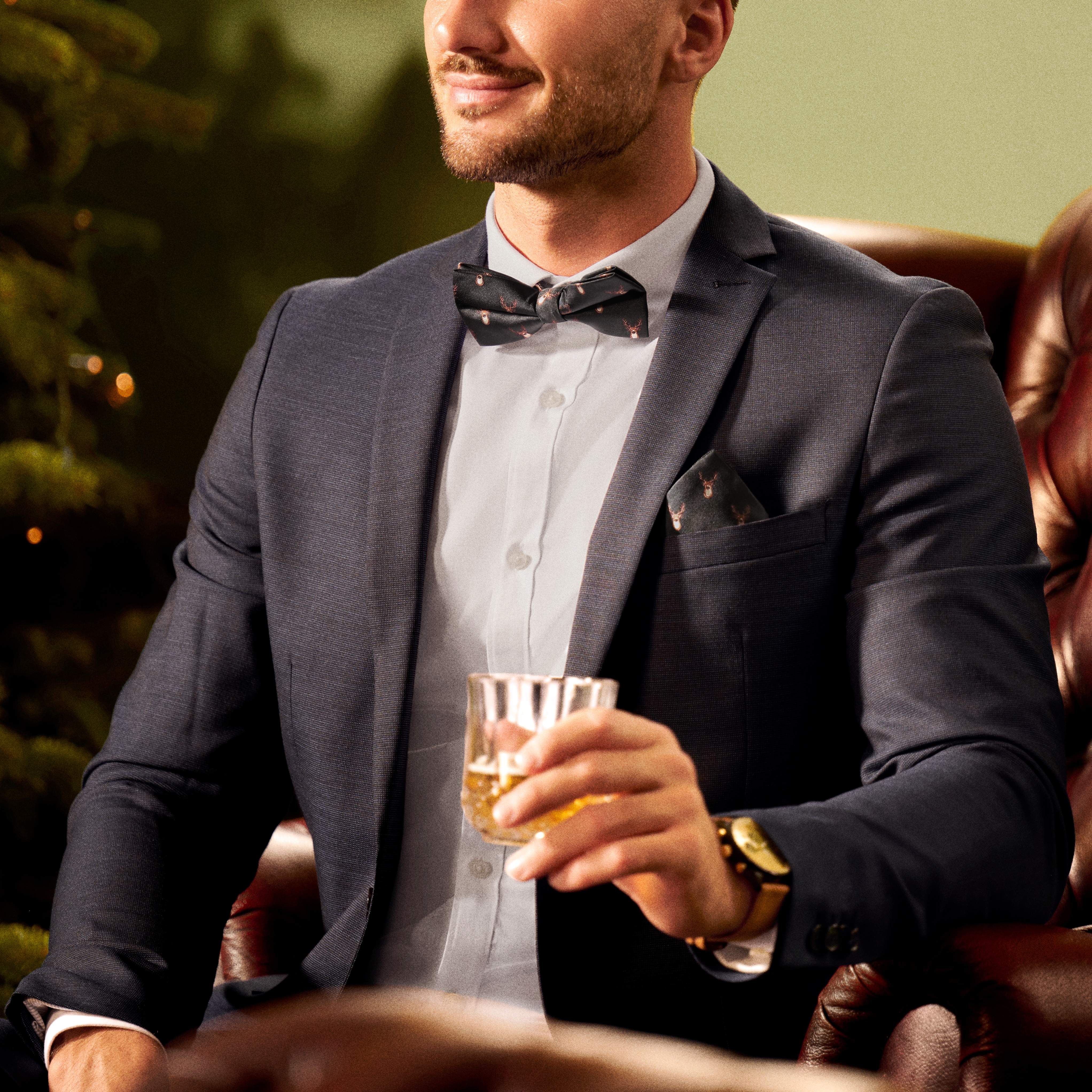 Sort Lommeklud m. Rensdyr - 2