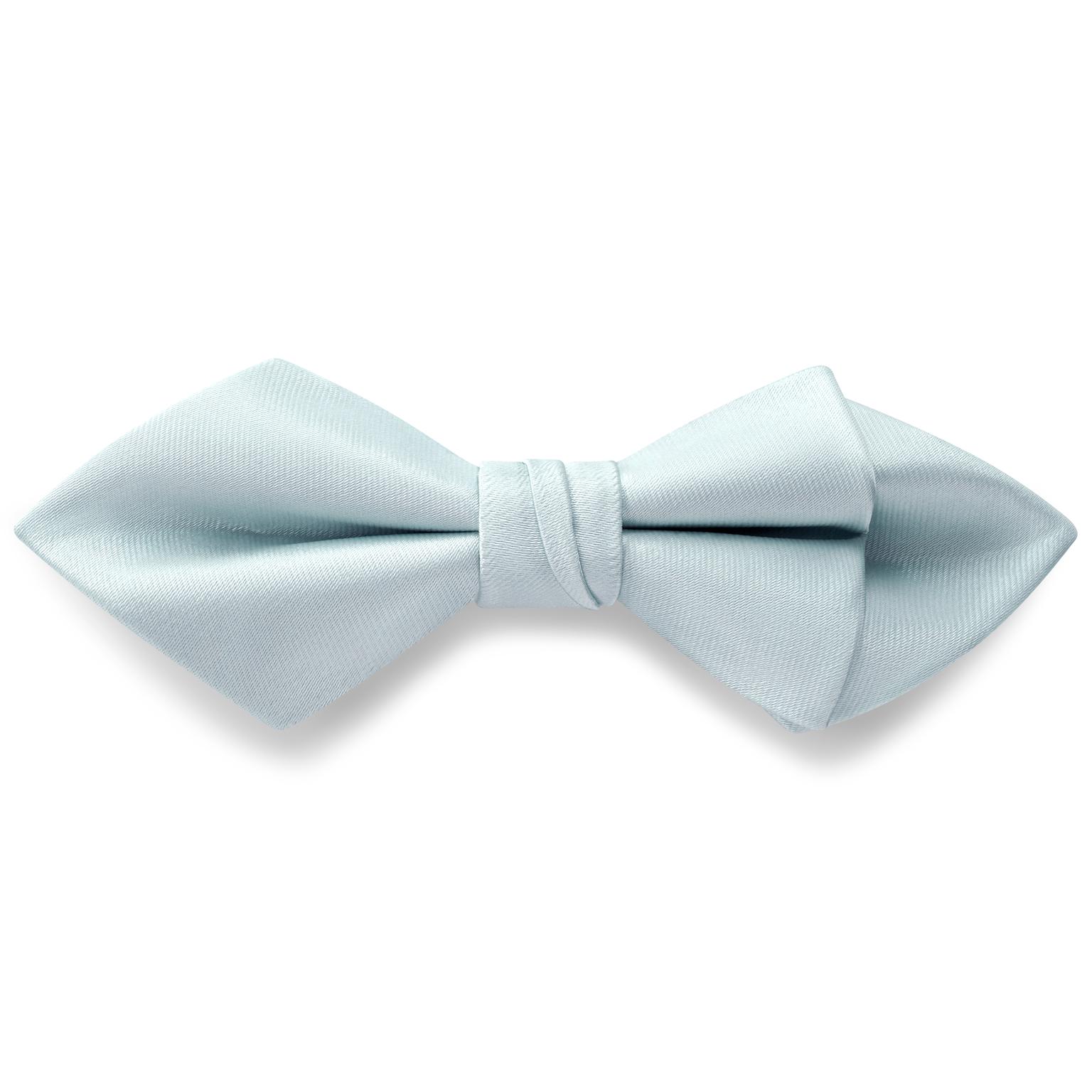 Arktisblaue vorgebundene Satin Fliege mit Diamantspitze Arktisblaue vorgebundene Satin Fliege mit Diamantspitze