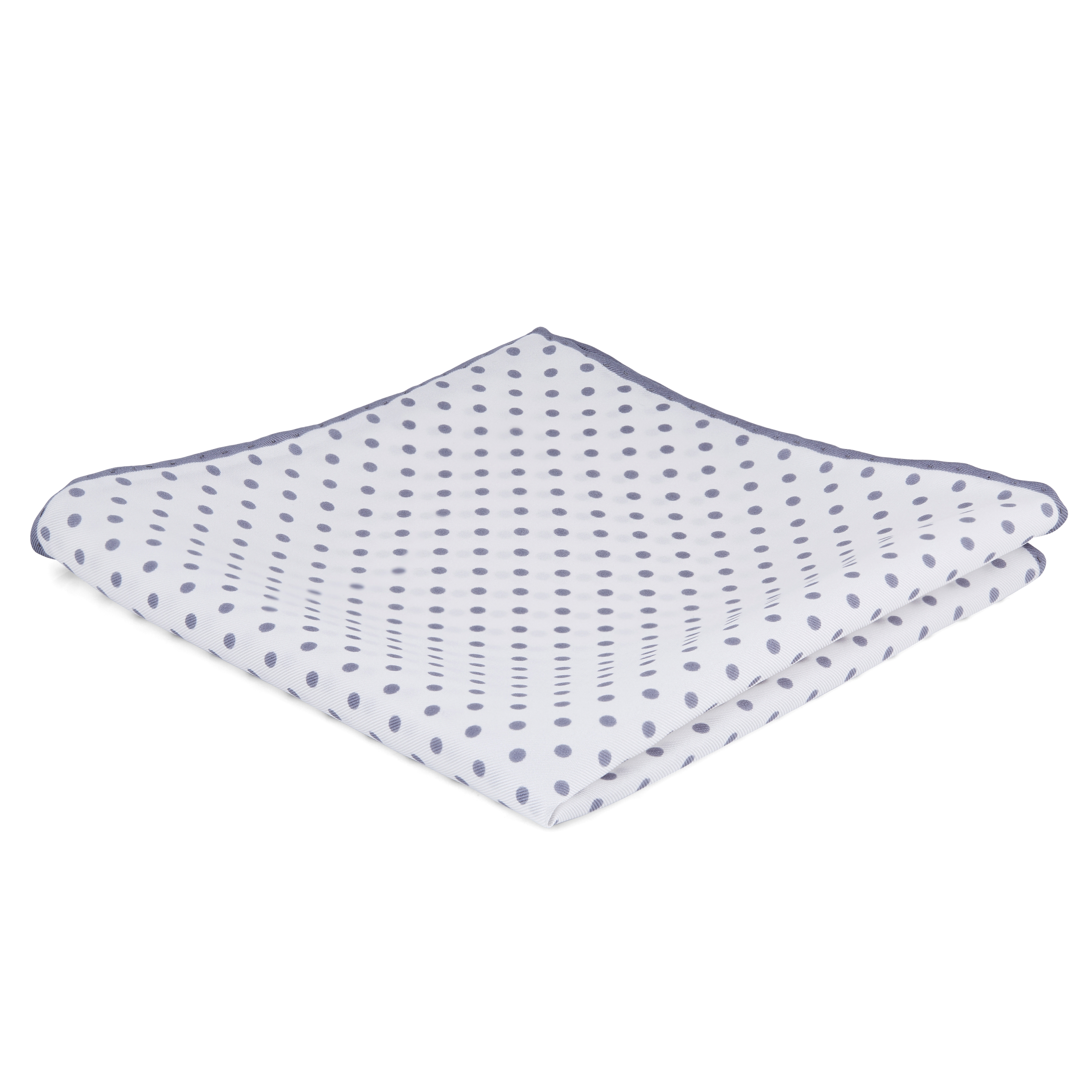 Pochette de costume blanche à pois gris - 1