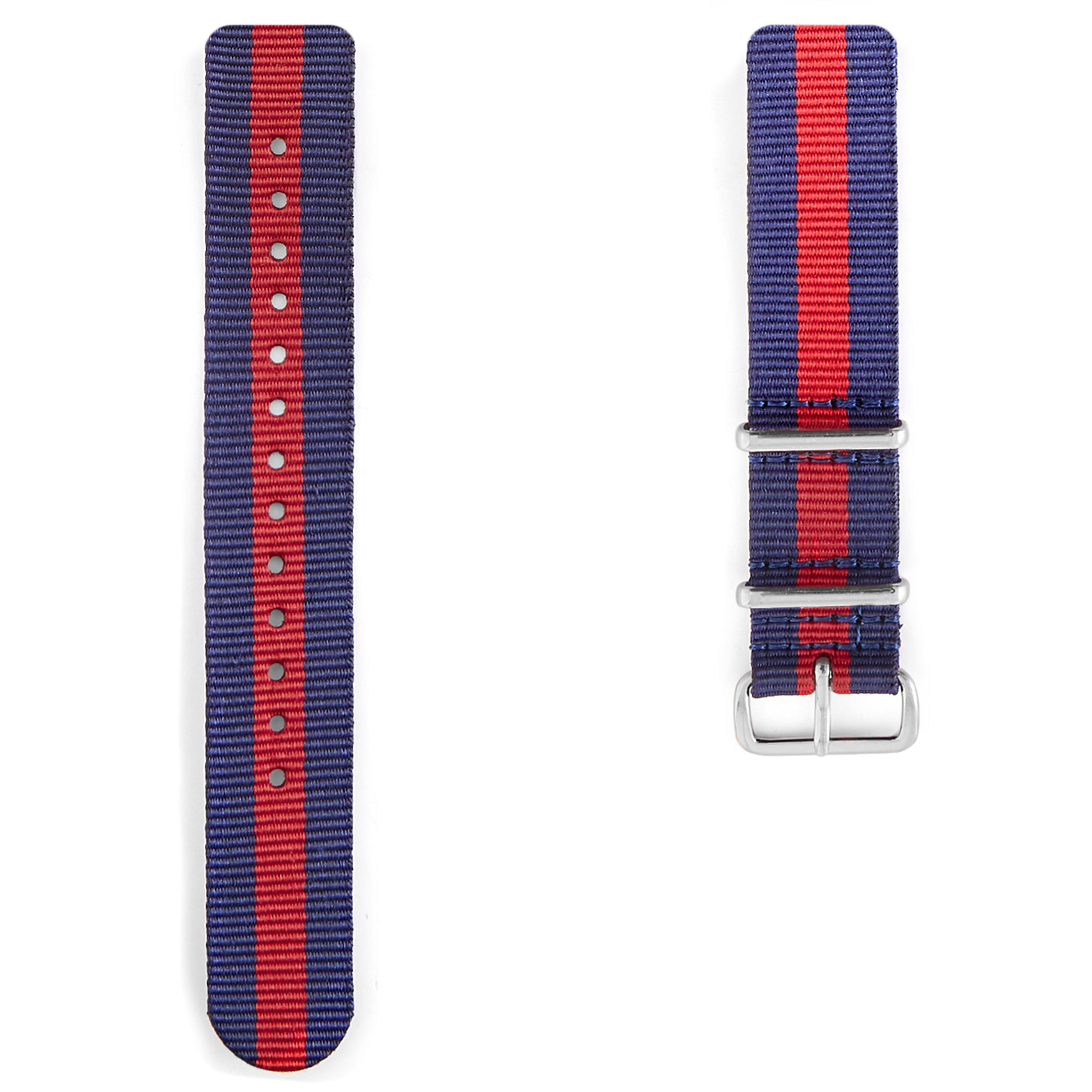 Navy, Red & Silver Nato Watch Strap | ¡En stock! | Apothecary87