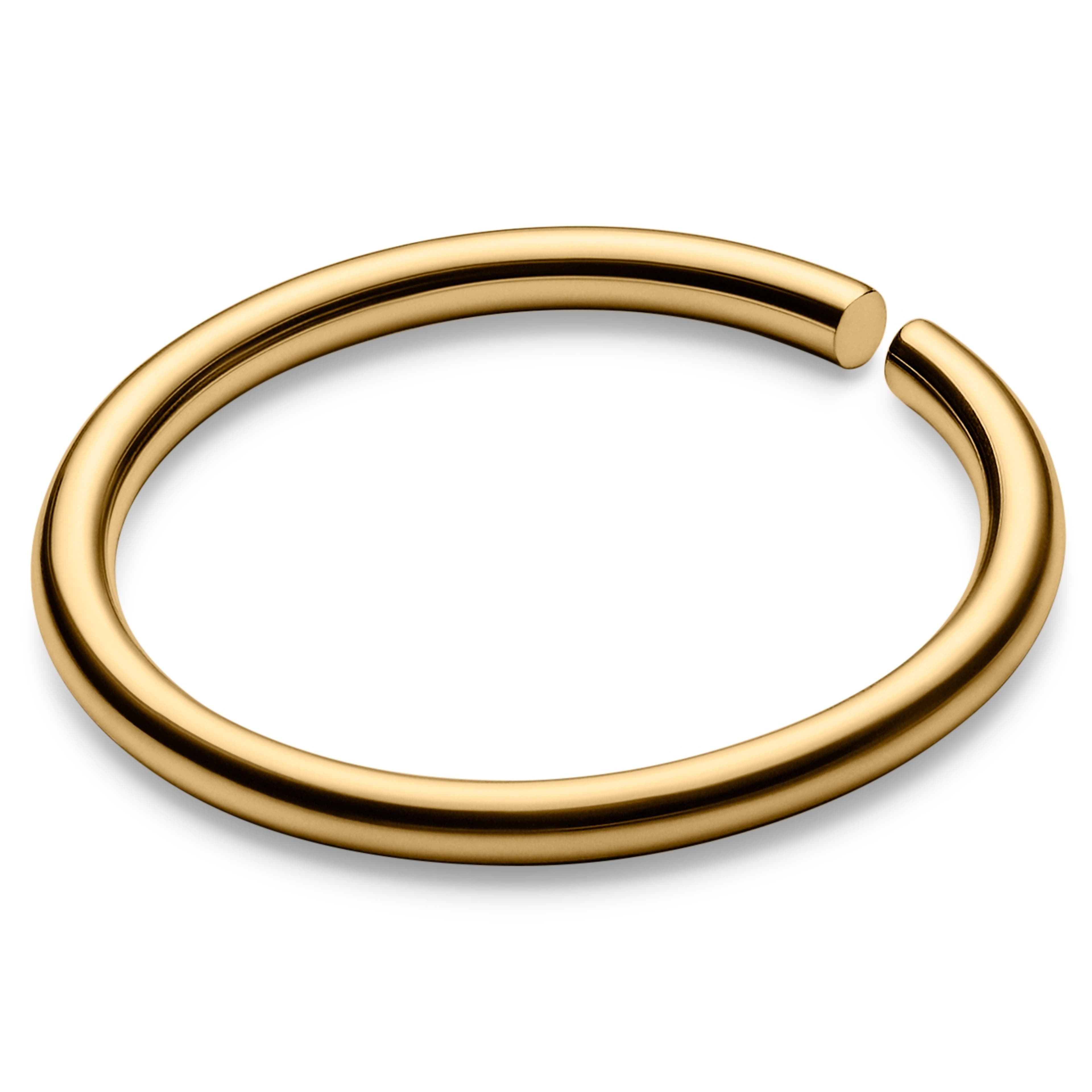 10 mm Nahtloser Piercing-Ring aus goldfarbenem Titan