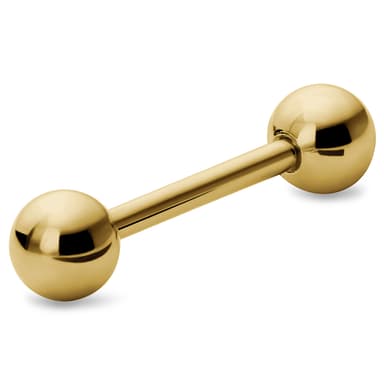 Piercing barbell droit en acier chirurgical couleur or 16 mm Piercing barbell droit en acier chirurgical couleur or 16 mm
