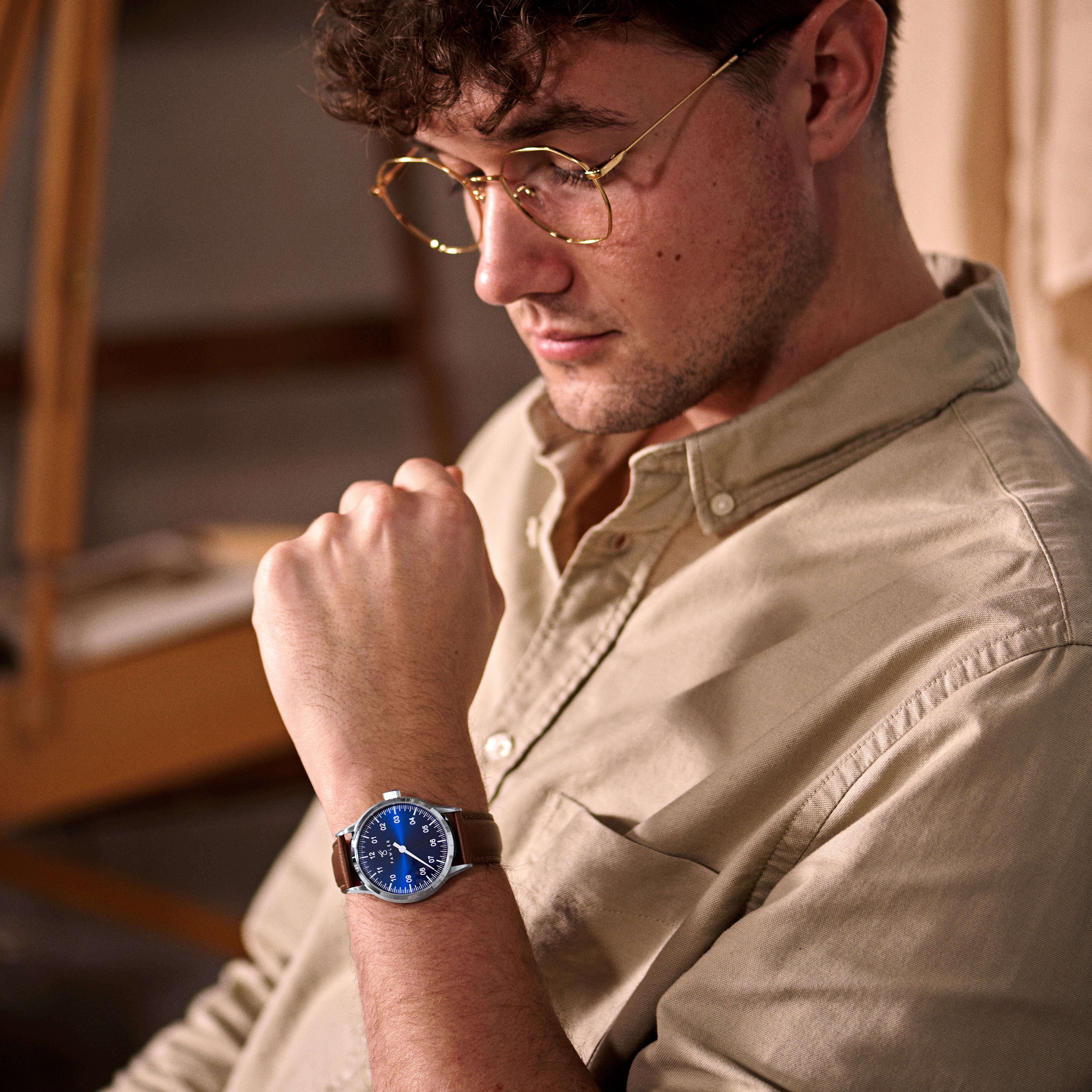 Paz | Blåt Rustfri Stål Enkelt Viser Formelt Ur - 2