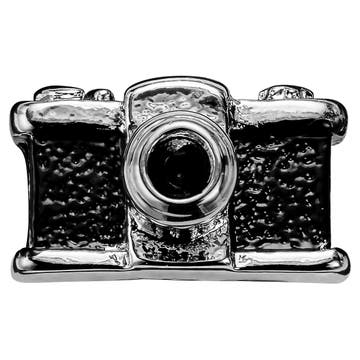 Meraklis | Silberfarbene Kamera Anstecknadel