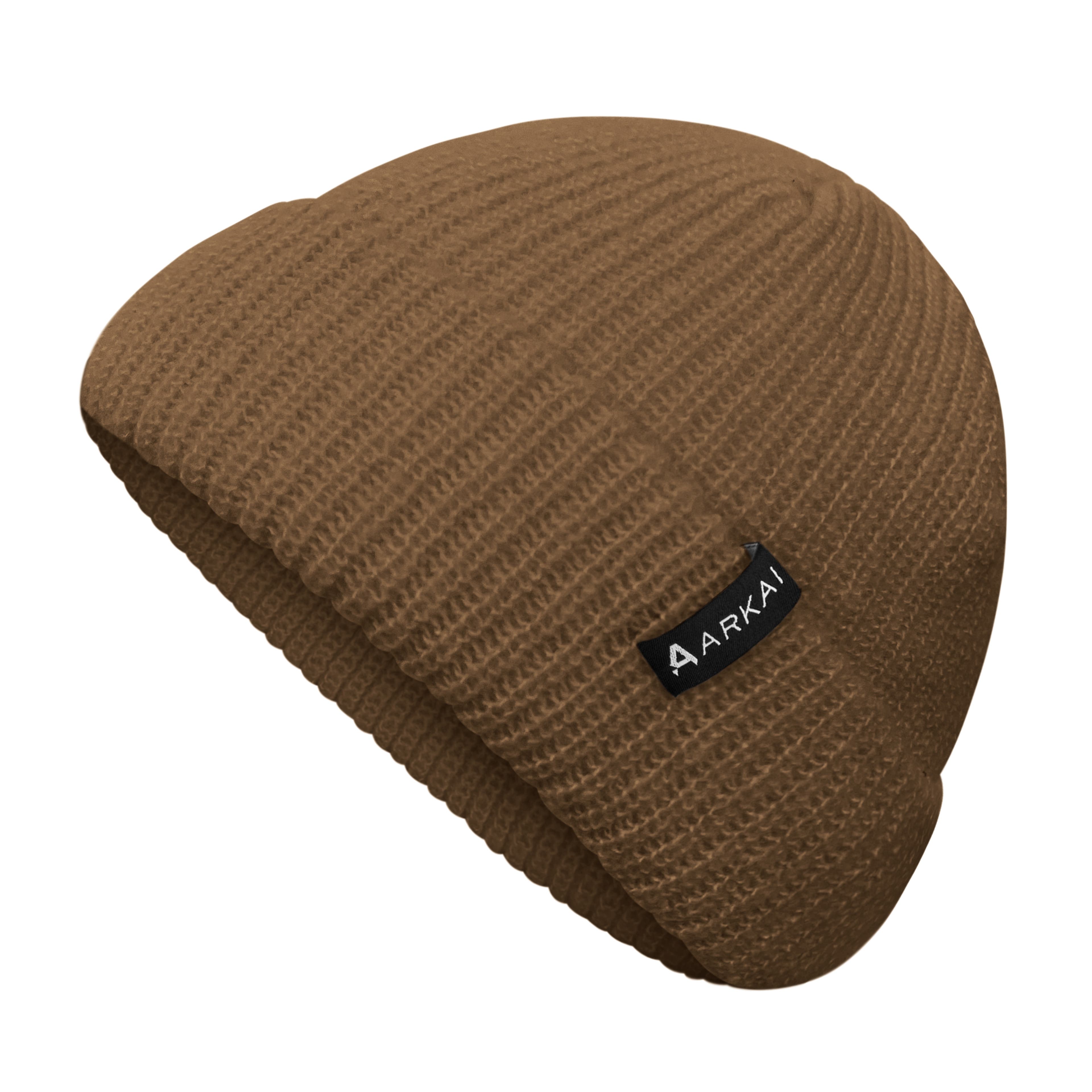 Nordic | Rookbruine geribde beanie in vissersstijl - 1