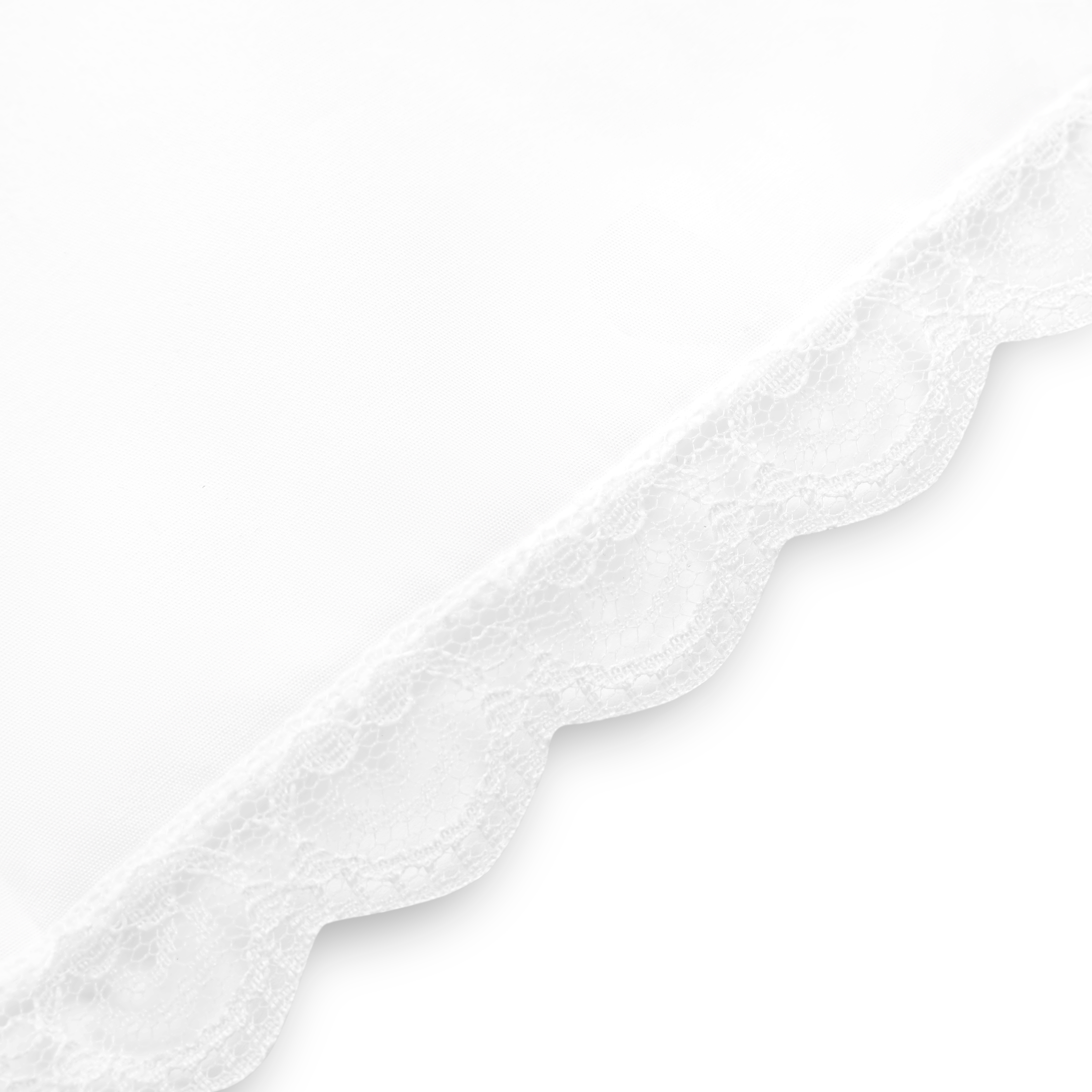 Pochette de costume en coton blanc avec bordure en dentelle - 4