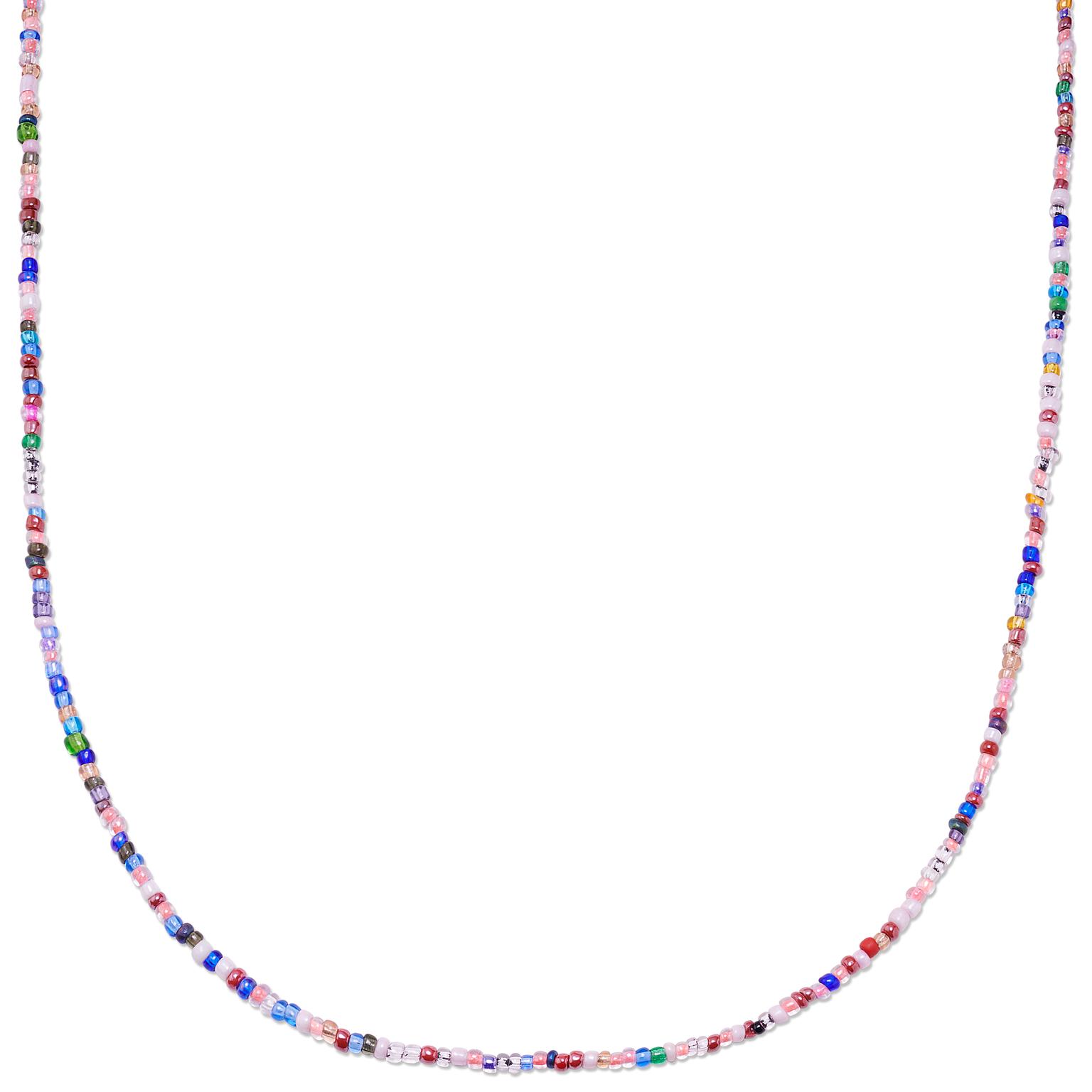 Amalfi | Collier en perles de verre rose & multicolore Amalfi | Collier en perles de verre rose & multicolore