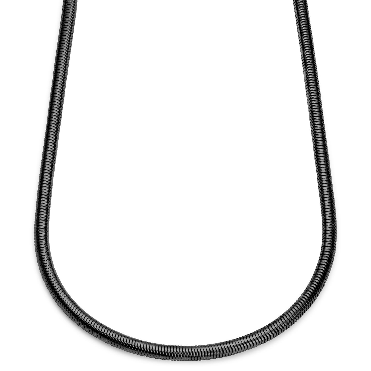 Essentials | Collier à maille serpent gunmetal noir 6 mm Essentials | Collier à maille serpent gunmetal noir 6 mm