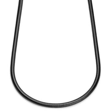 Essentials | Черно колие от верижка със змийска плетка 6 мм