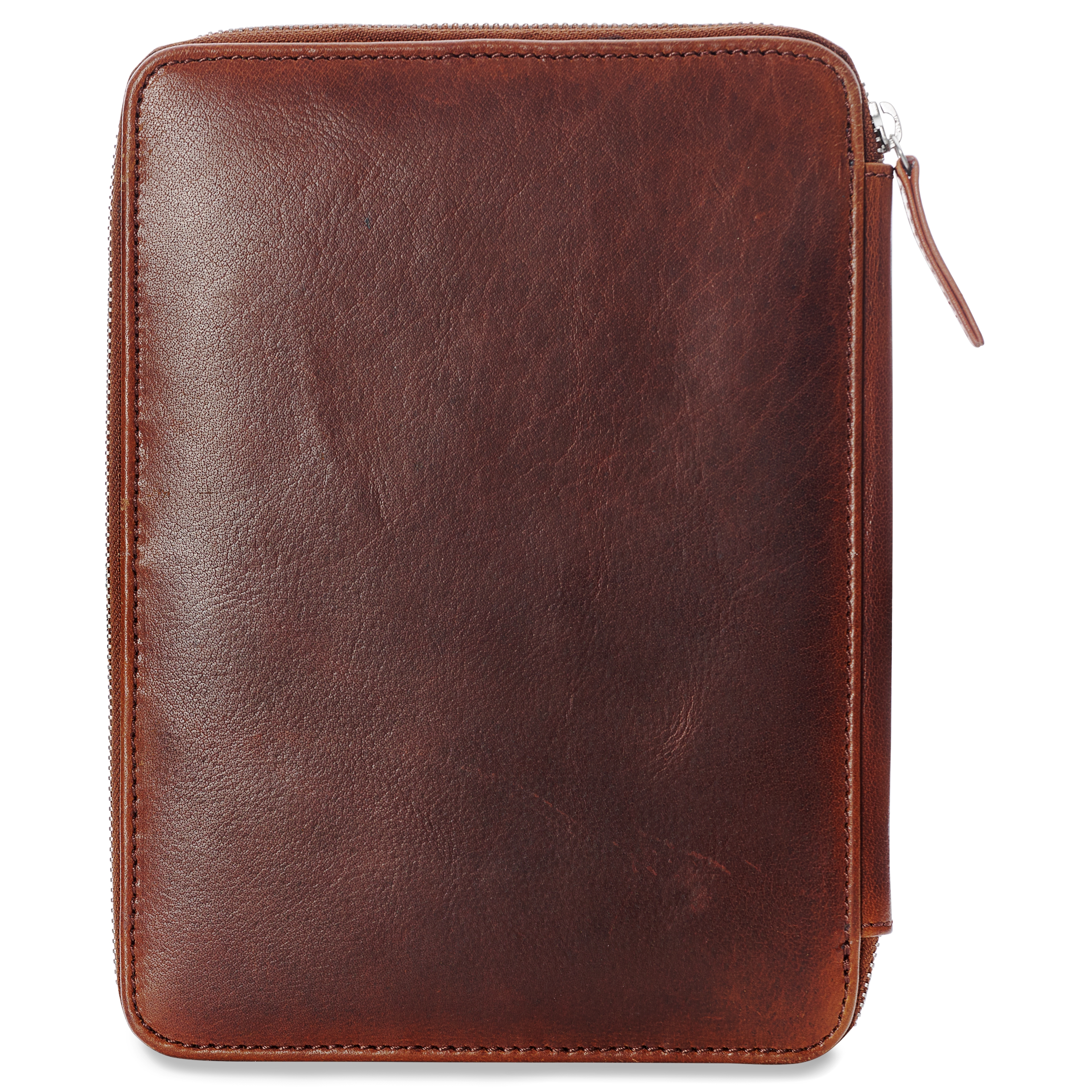 Copertă reutilizabilă din piele de bivol cafenie pentru caiet sau jurnal cu fermoar - 3