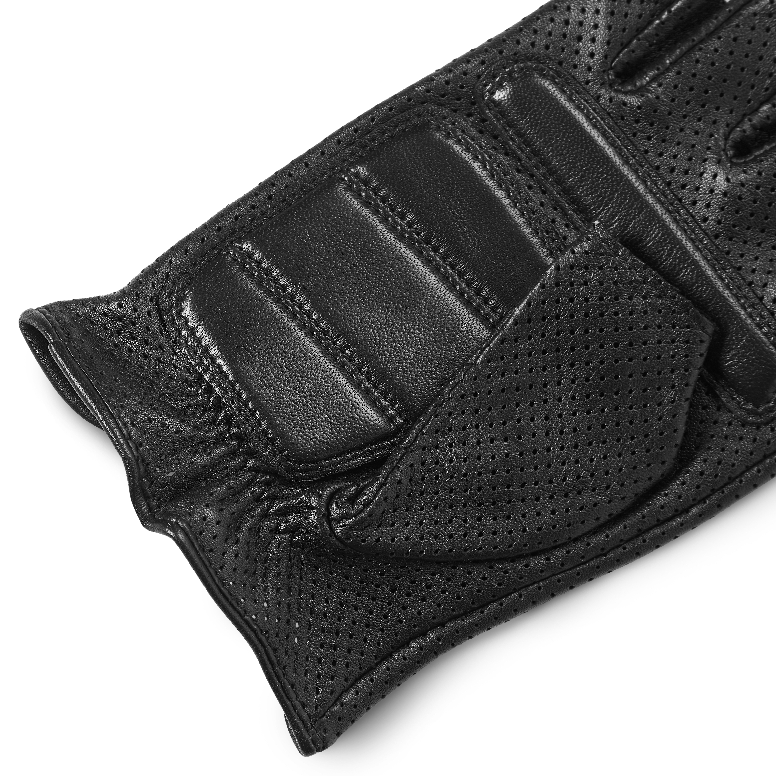 Gants Sans Doigts En Cuir De Mouton Noir - Conduite, Moto, Vélo, Salle De Sport