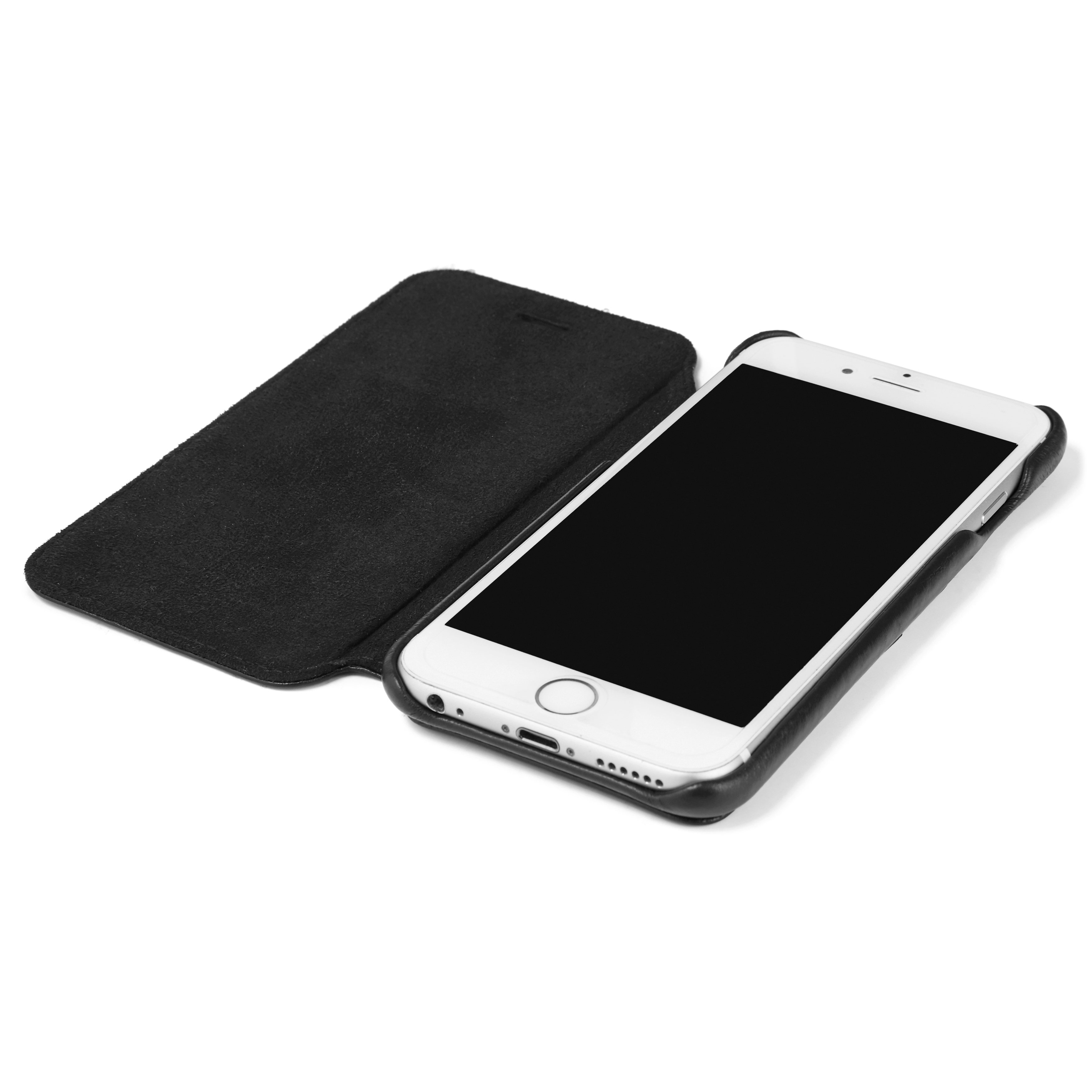 iPhone 6 Black Leather Flip Case - 2
