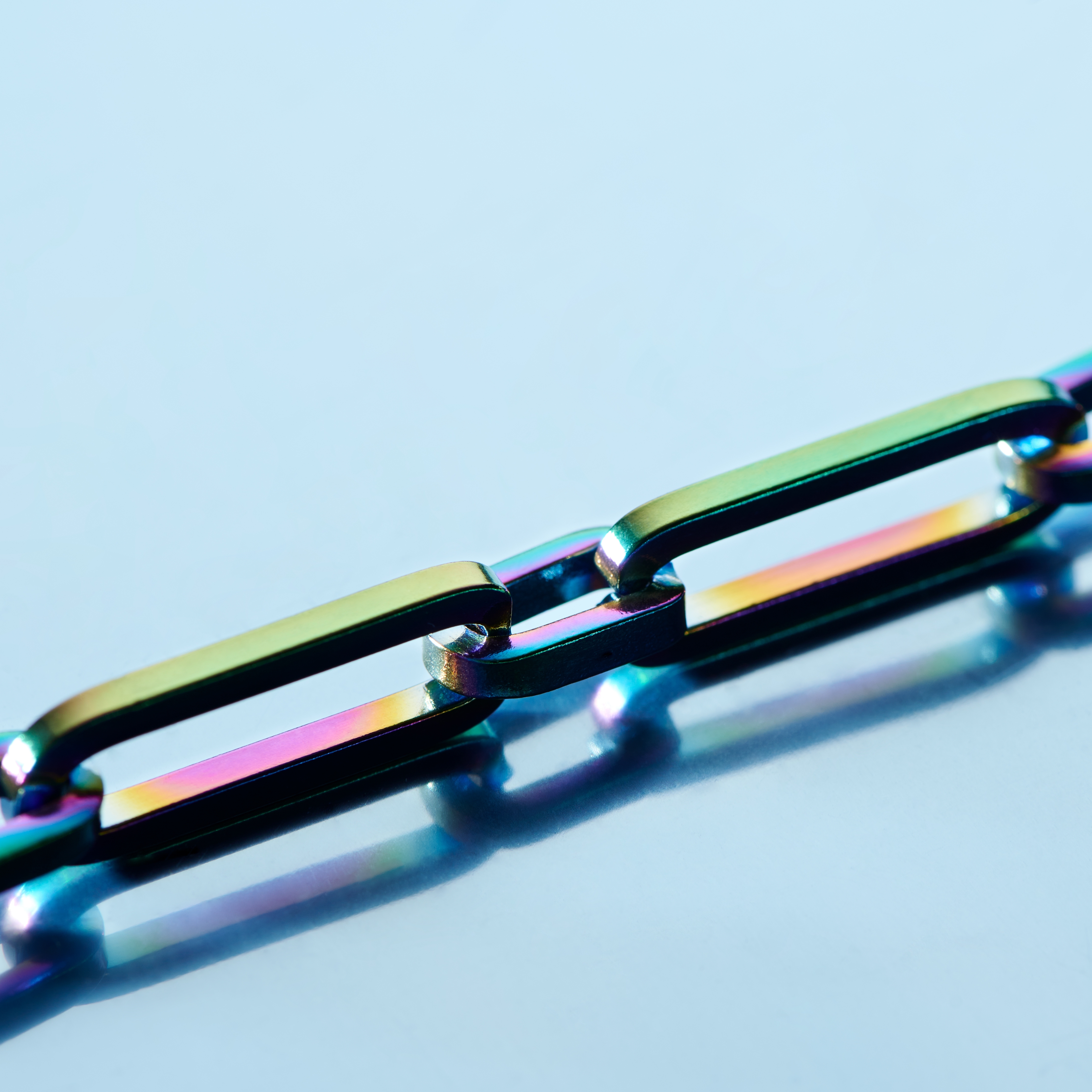 Amager, Rainbow Stainless Steel Cable Chain Bracelet, In stock!