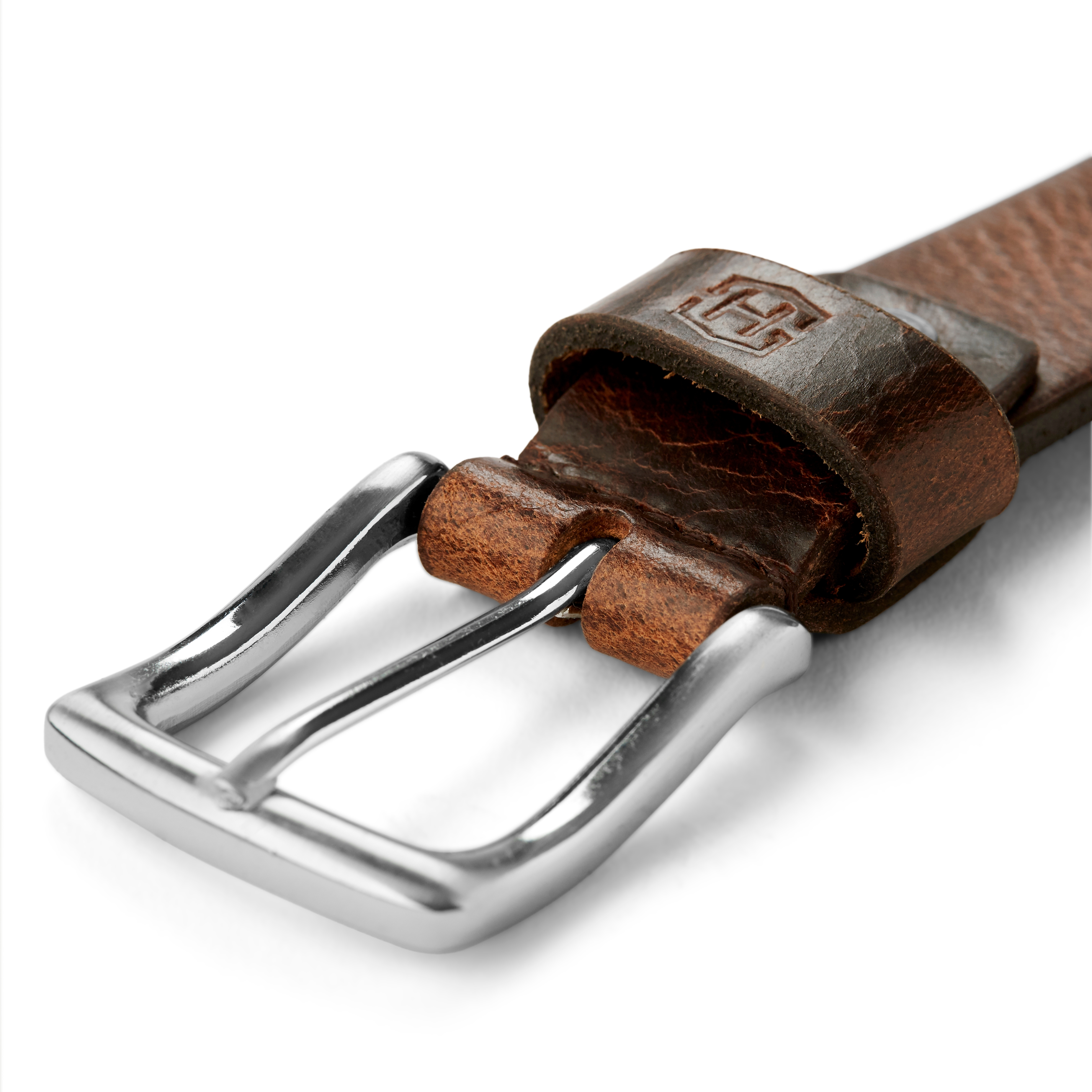 Slim Brown Genuine Leather Belt - 3