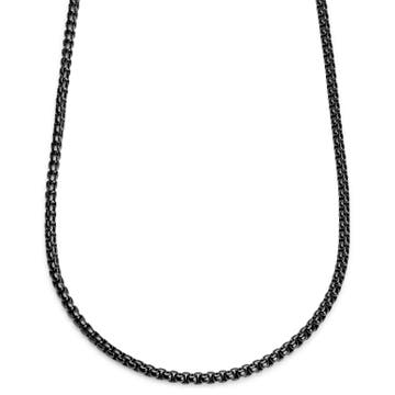 Essentials | Collar de cadena de caja curvada en negro metalizado de 5 mm